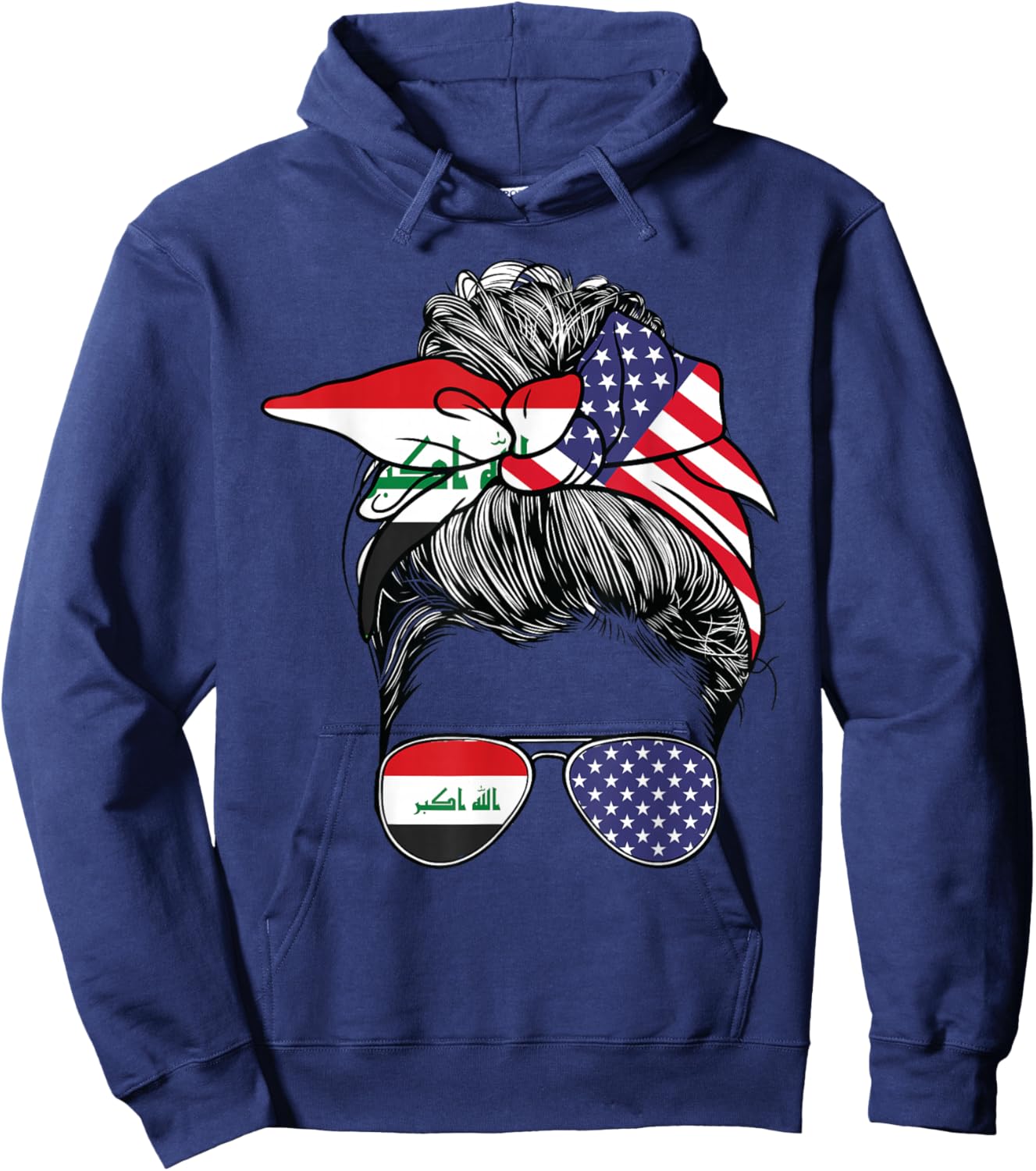 Iraqi Flag Iraq Women American USA Heritage Iraq Hoodie - Hoodie | Navy