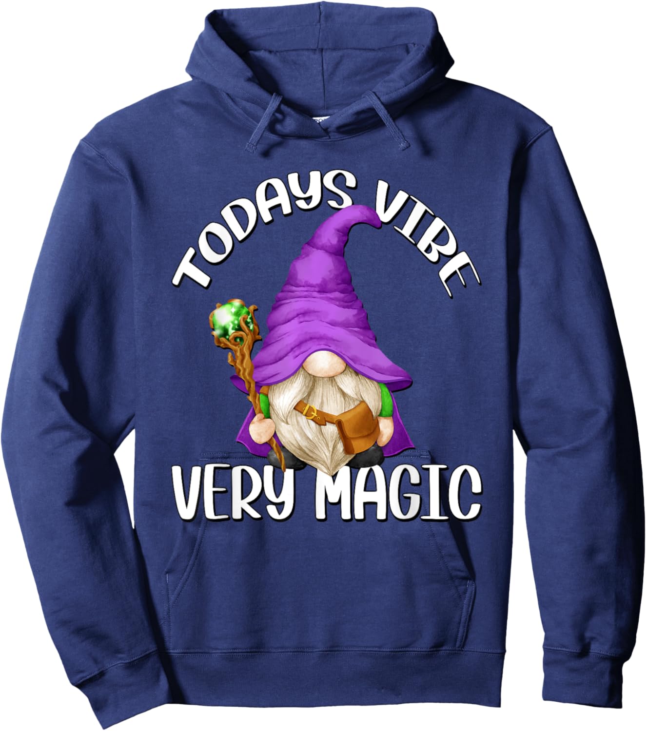 Magician Gnome And Kids Purple Wizard Gnome Grandpa Hoodie - Hoodie | Navy