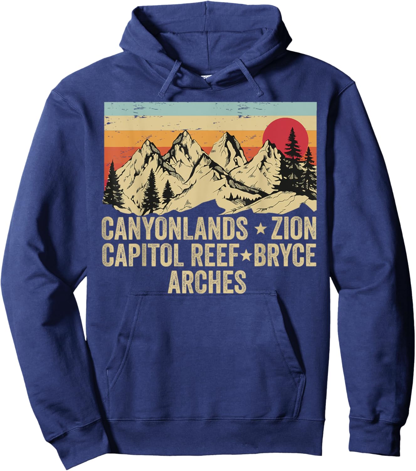 Vintage Utah Souvenir Big 5 Utah Mighty Five National Park Hoodie - Hoodie | Navy