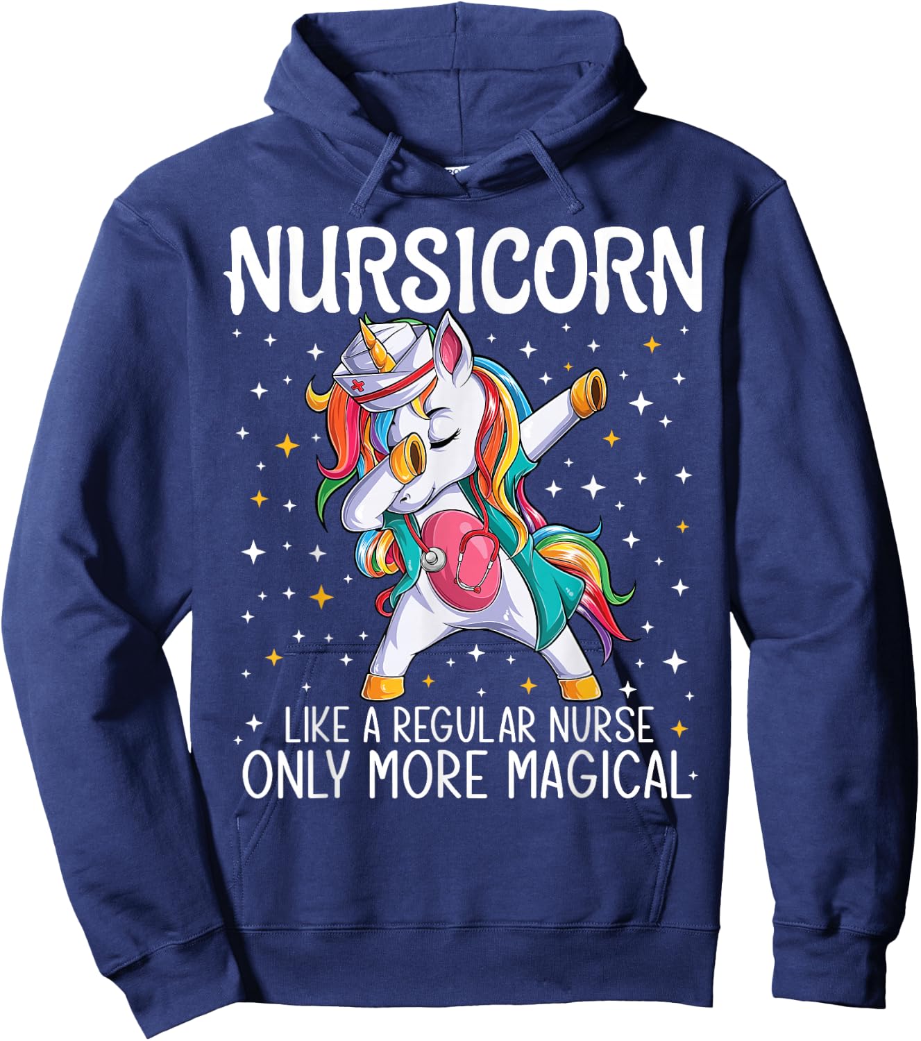 Dabbing Unicorn Nursicorn Funny Nurse Gift women men CNA RN Hoodie - Hoodie | Navy