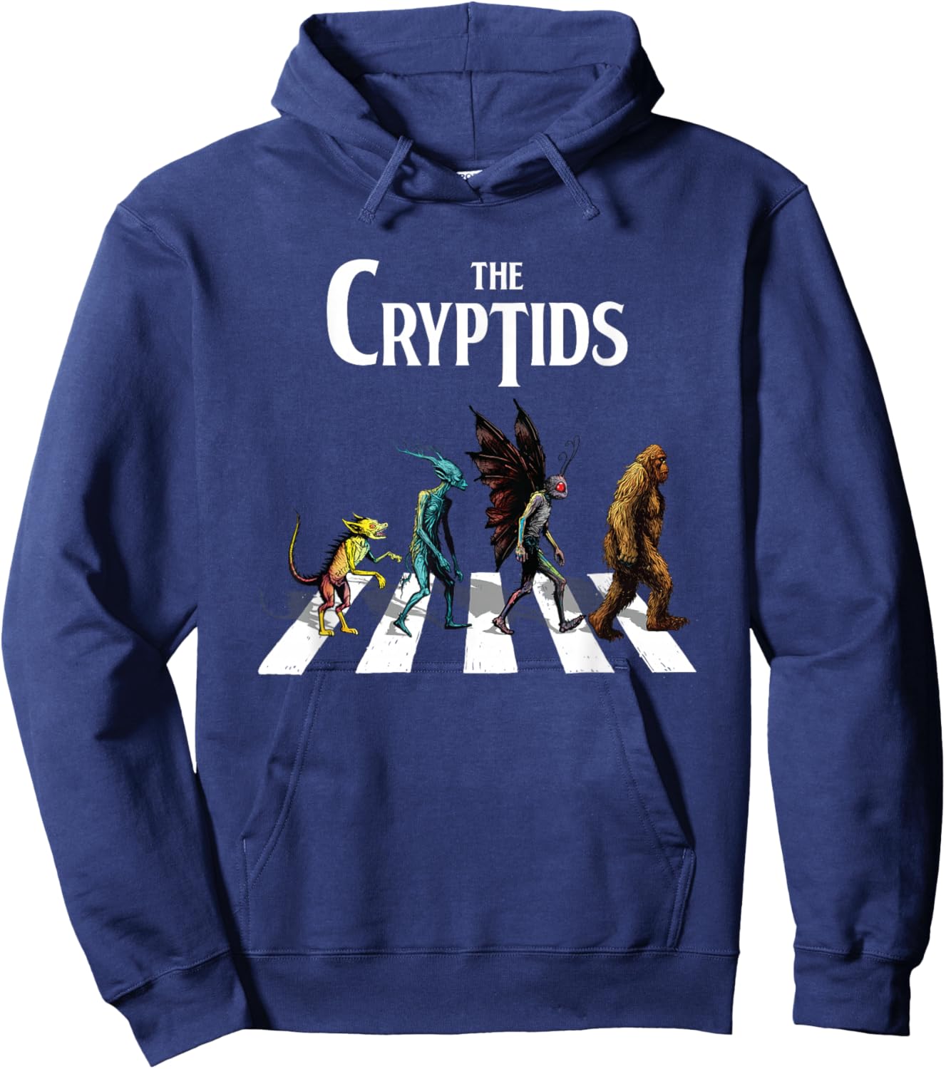 The Cryptids Bigfoot Mothman Wendigo Chupacabra Creatures Hoodie - Hoodie | Navy