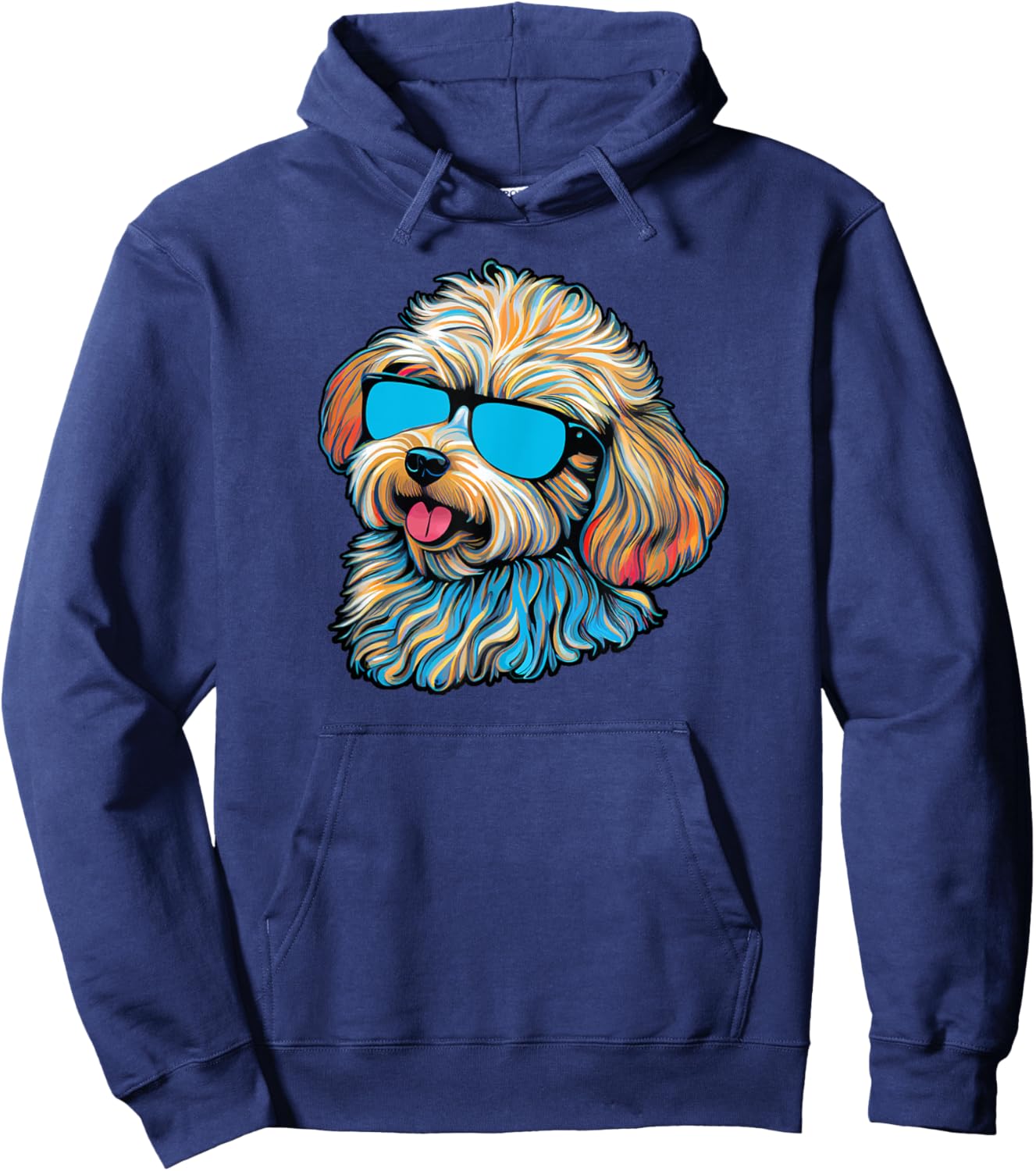 Dad Mom Cool Dog Sunglasses - Maltipoo Men Women Hoodie - Hoodie | Navy