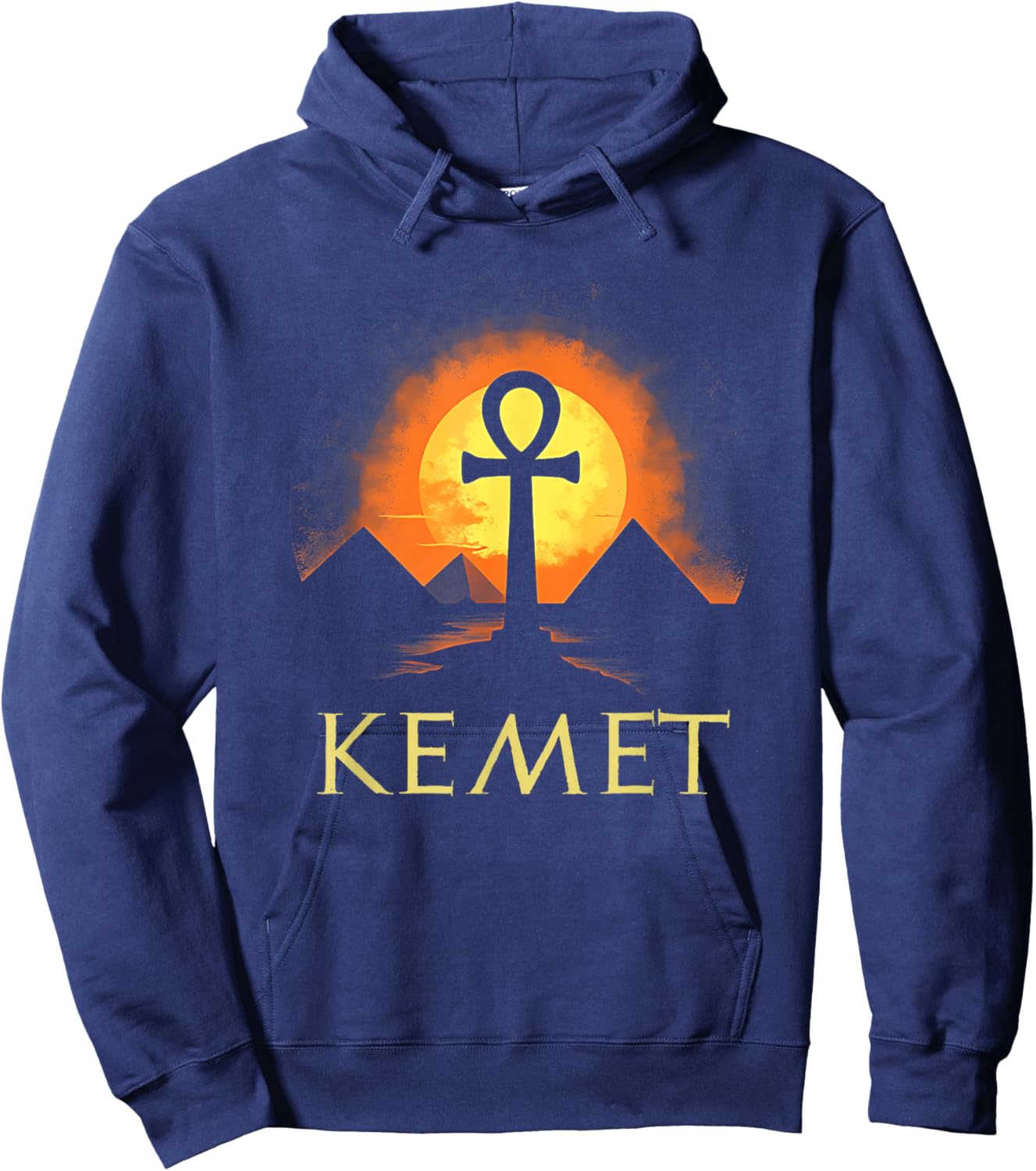 Kemet Ancient Egypt Ankh of Ra Hoodie - Hoodie | Navy