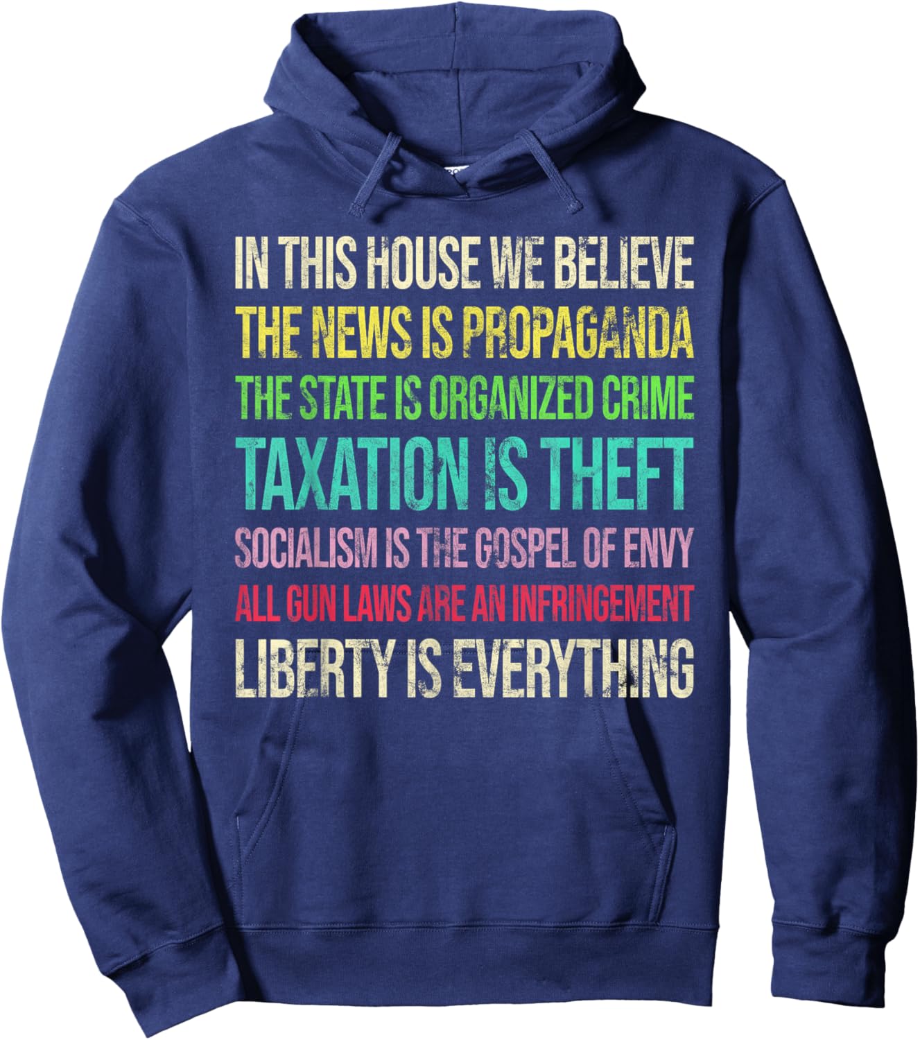 In This House We Believe The News Is Propaganda Hoodie - Hoodie | Navy