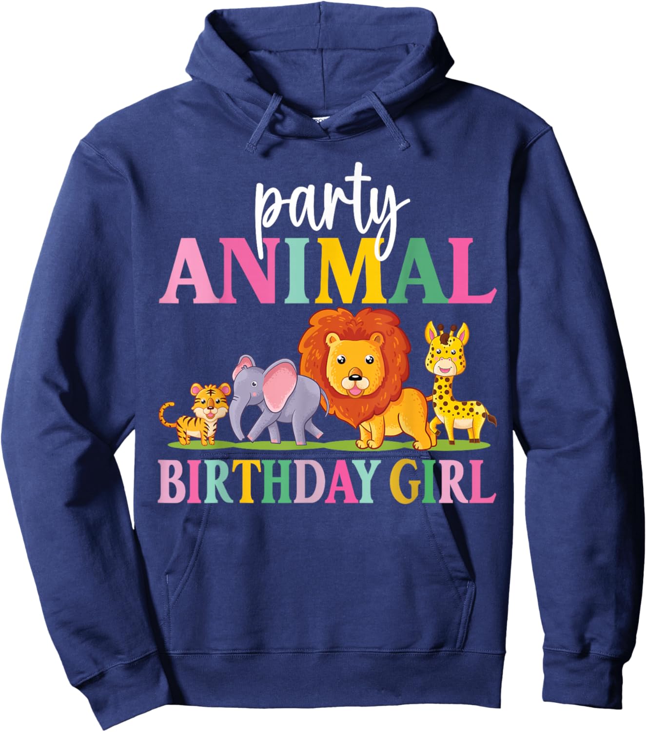 Wild Birthday Girl Zoo Party Funny Safari Birthday Party Hoodie - Hoodie | Navy