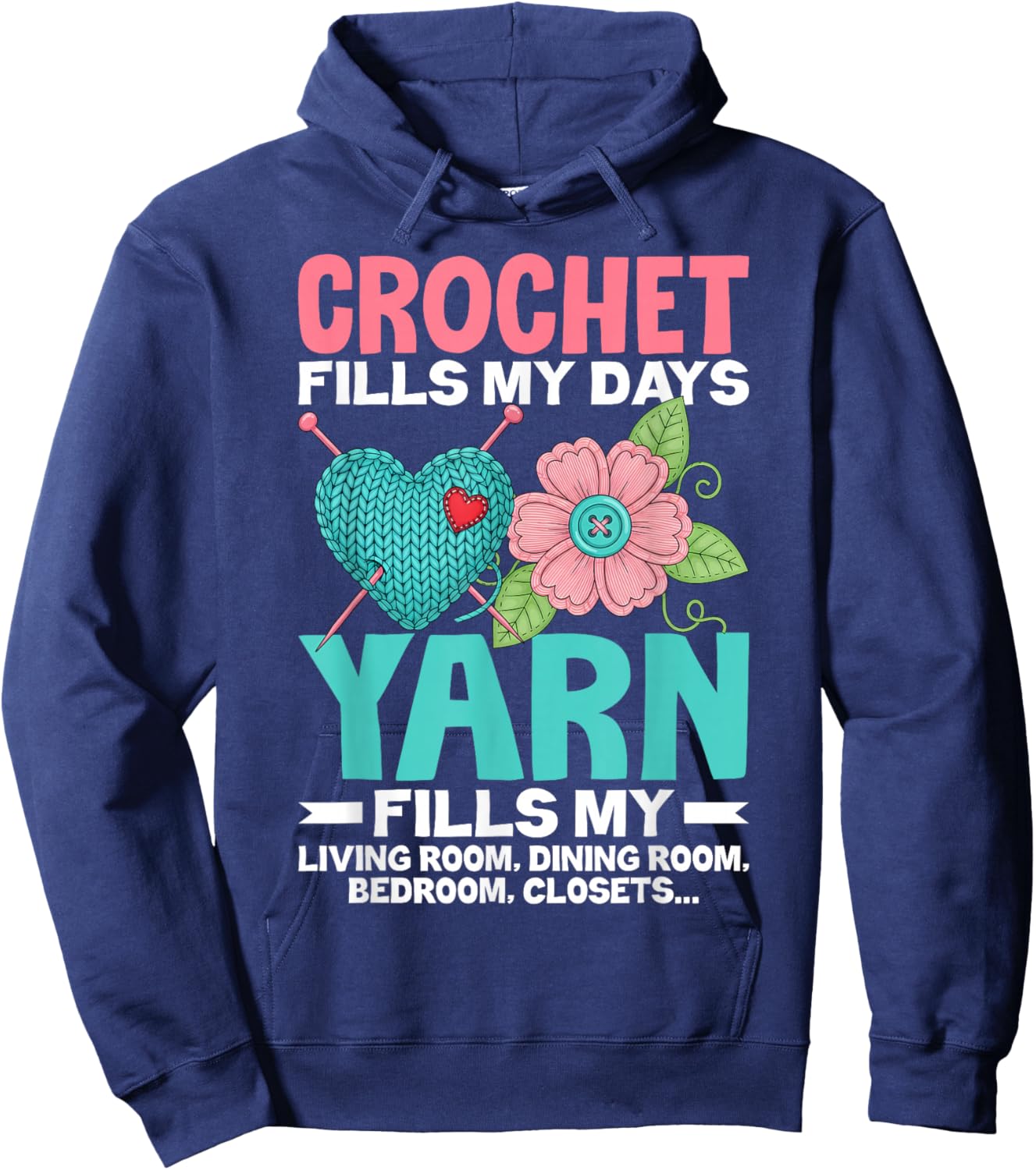 Funny Crochet Shirts Gifts for Crochet Lovers Knitter Women Hoodie - Hoodie | Navy