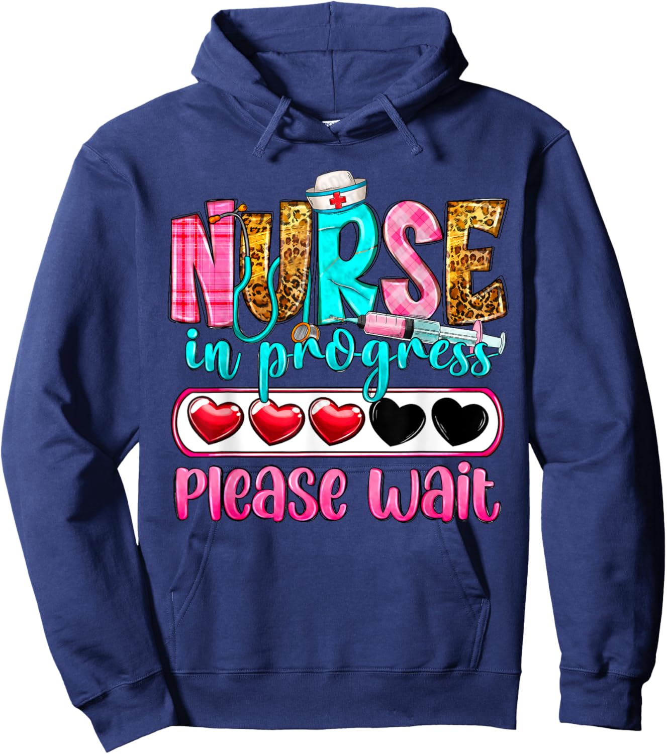 Nurse In Progress Please Wait Nursing School Future Nurses Hoodie - Hoodie | Navy