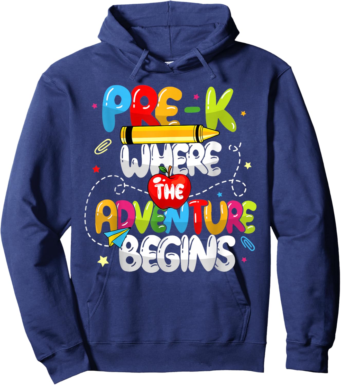Pre-K Where The Adventure Begins Back To School Teacher Women Kids Hoodie - Hoodie | Navy