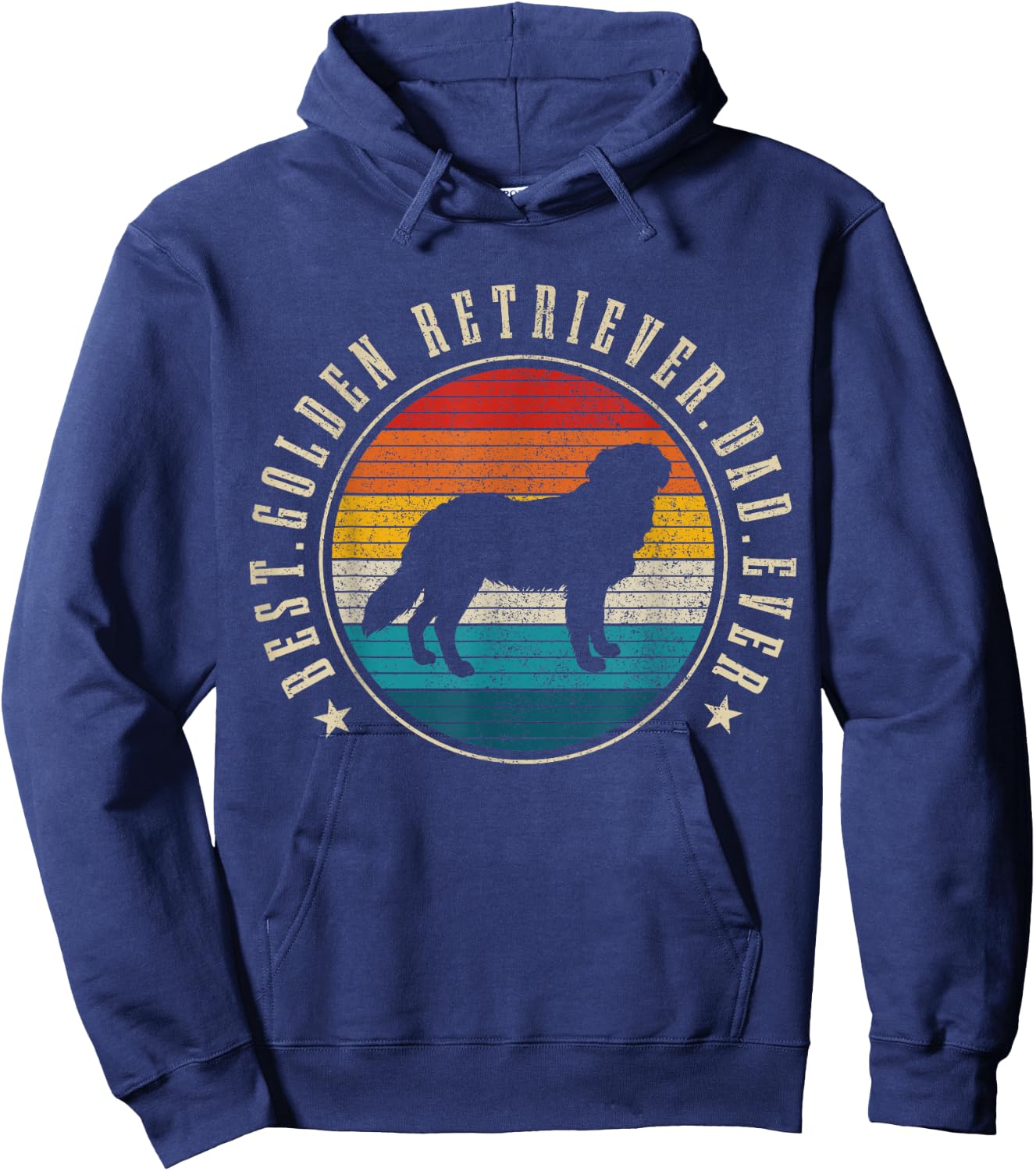 Best Golden Retriever Dad Ever Funny Dog Owner Vintage Men Hoodie - Hoodie | Navy