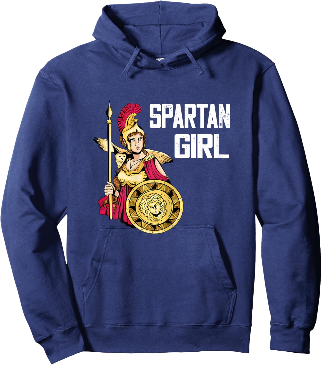 Spartan Girl Gladiator Warrior Ancient Greece Sparta Soldier Hoodie - Hoodie | Navy