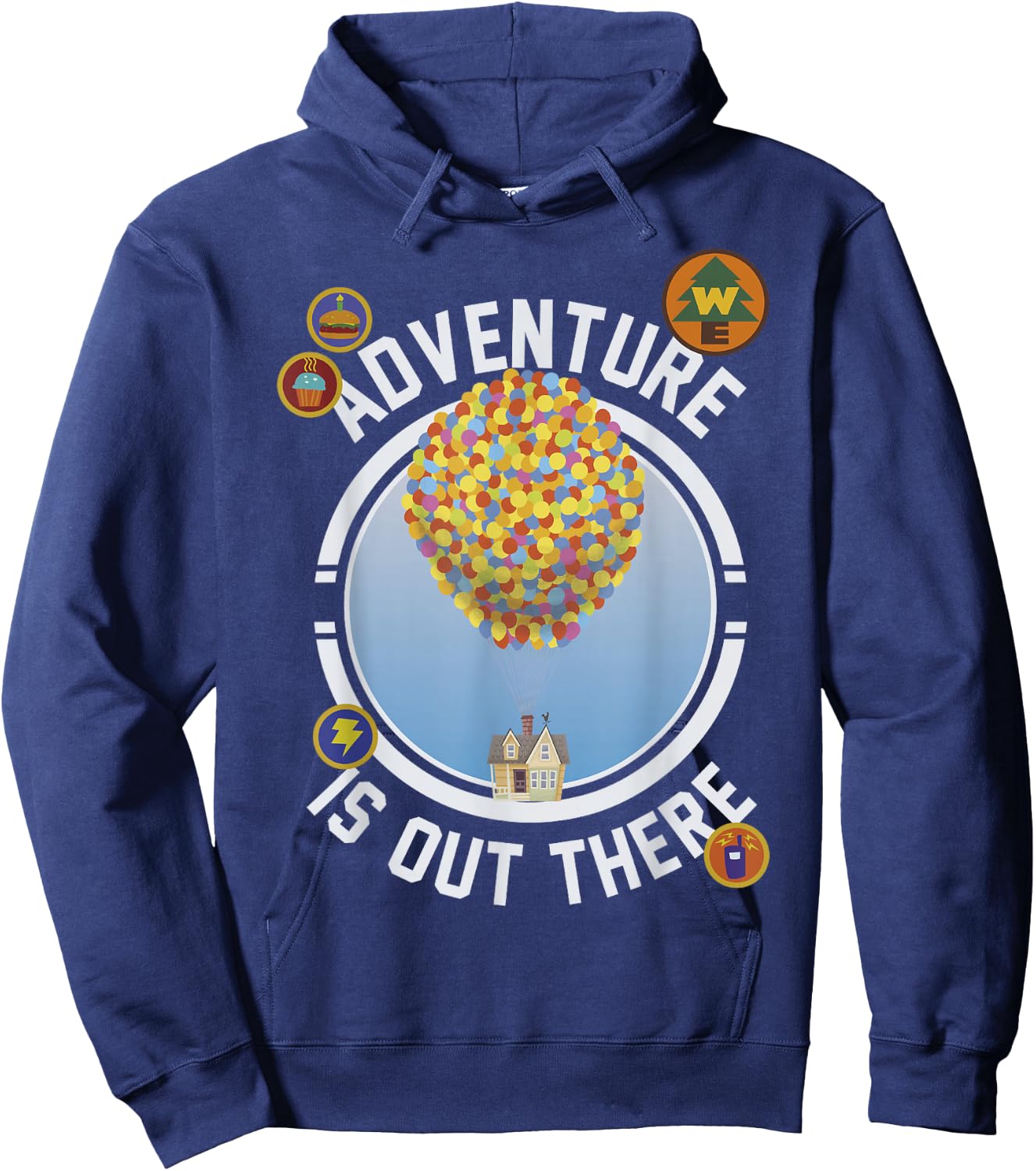 Disney Pixar Up Adventure House Circle Logo Graphic Hoodie - Hoodie | Navy