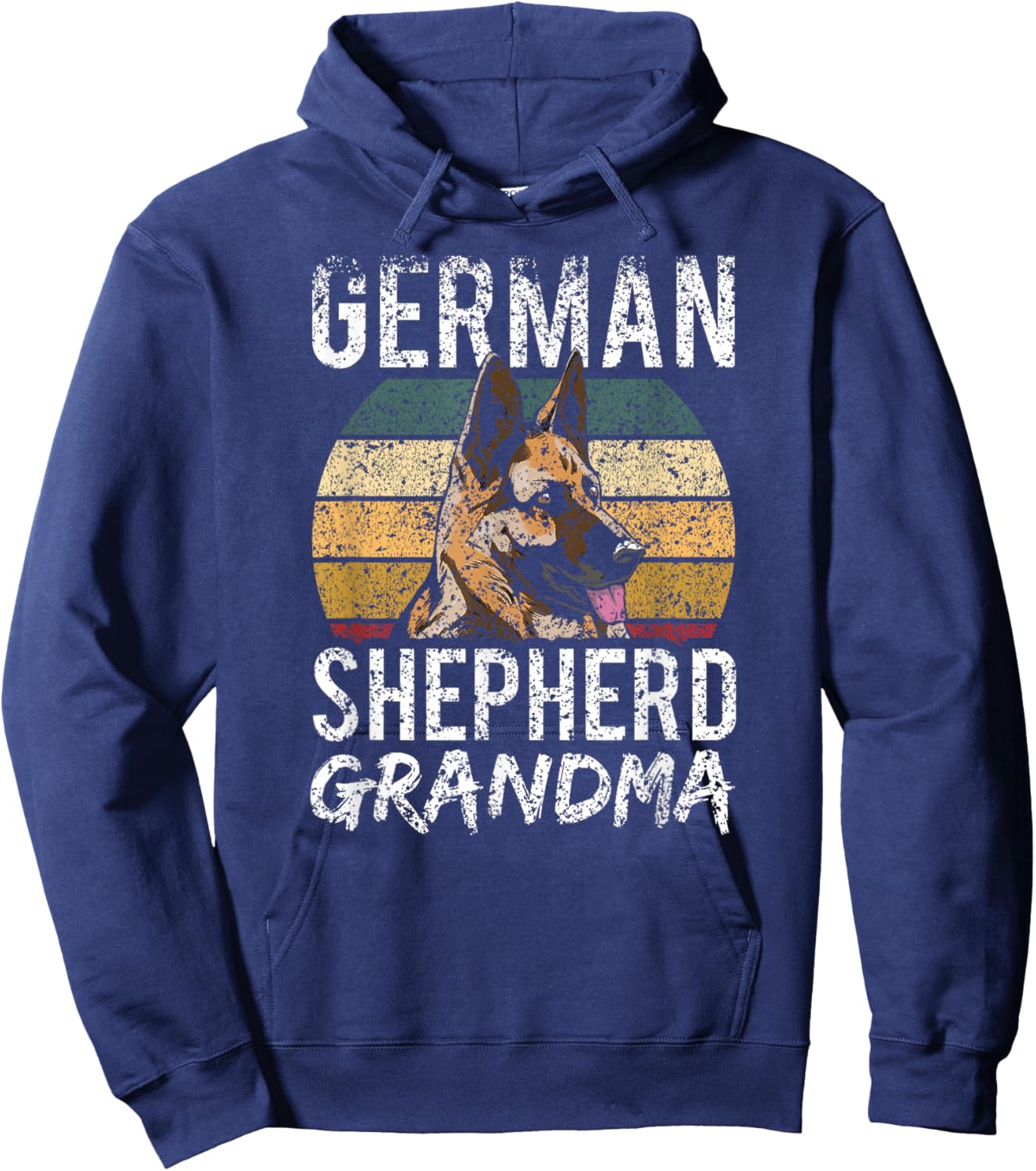 German Shepherd Grandma Dog Breed Puppy Lover Grandmother Hoodie - Hoodie | Navy