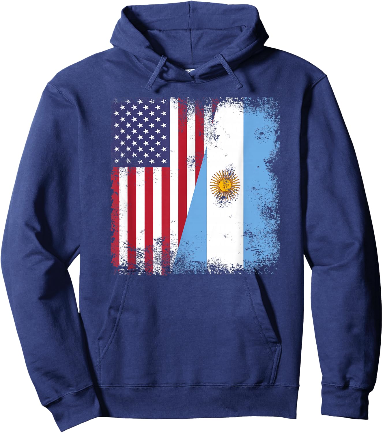 Half Argentinian Flag | Vintage Argentina USA Gift Hoodie - Hoodie | Navy