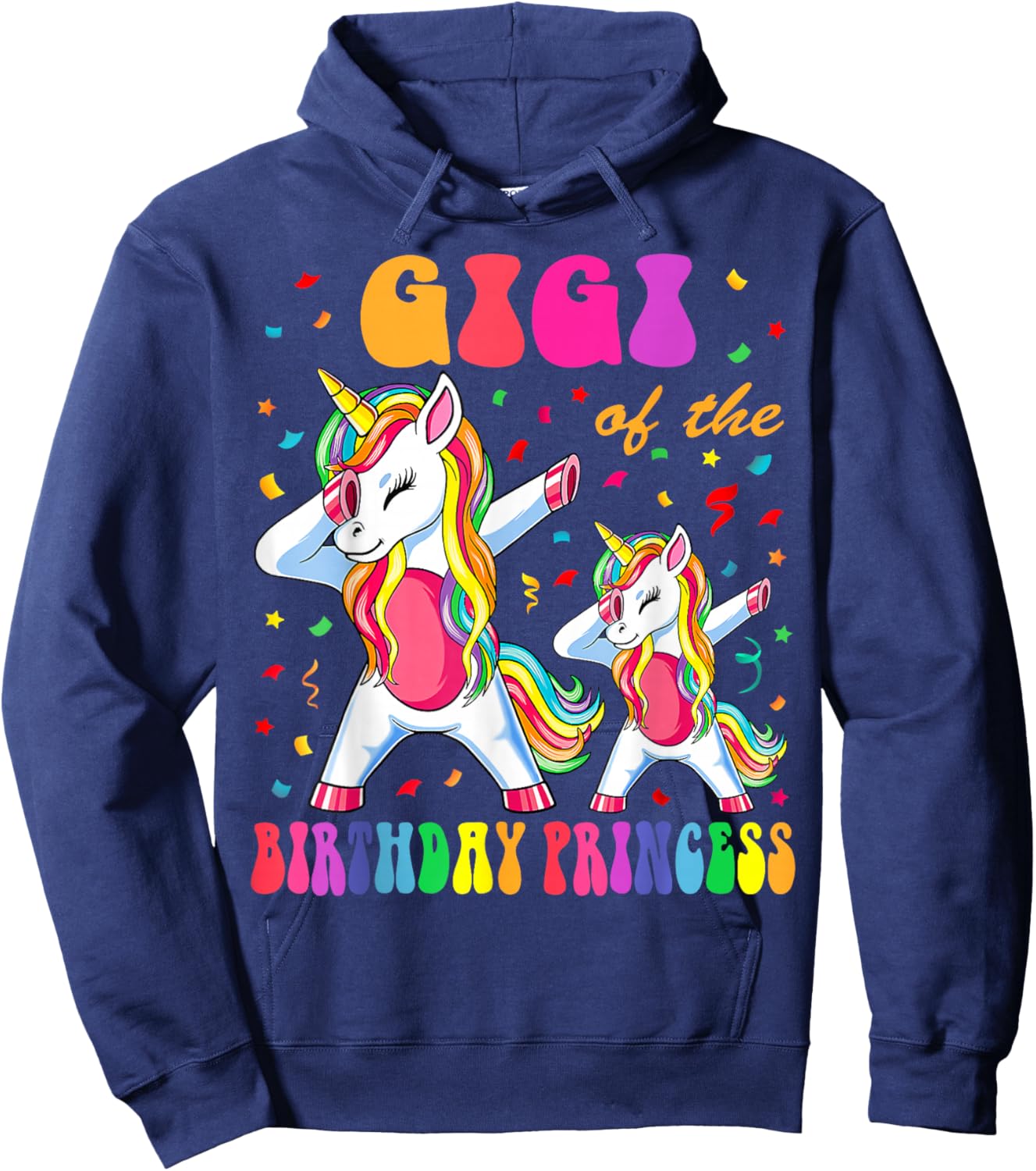 Gigi of the Birthday Princess Girl Dabbing Unicorn Family Hoodie - Hoodie | Navy