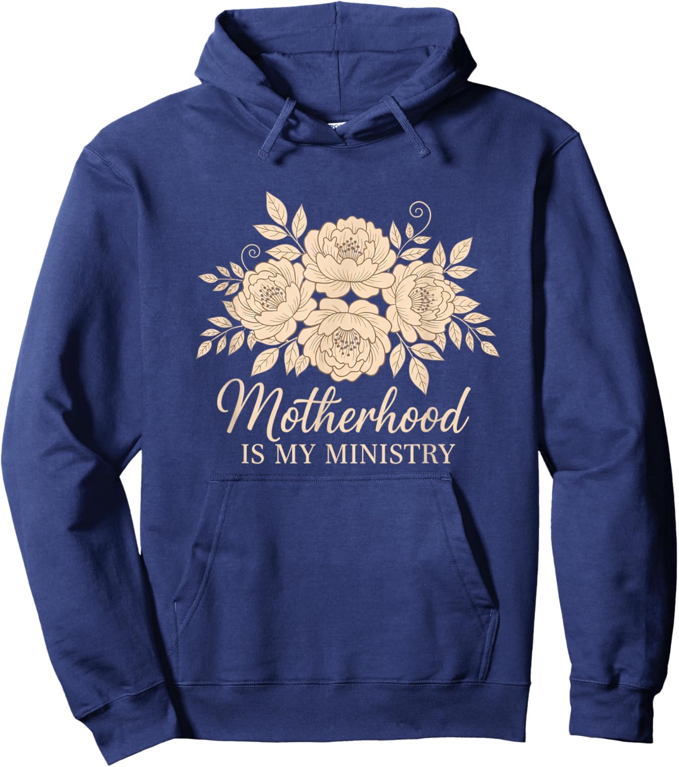 Christian Motherhood - Motherhood is My Ministry Floral (M Hoodie - Hoodie | Navy