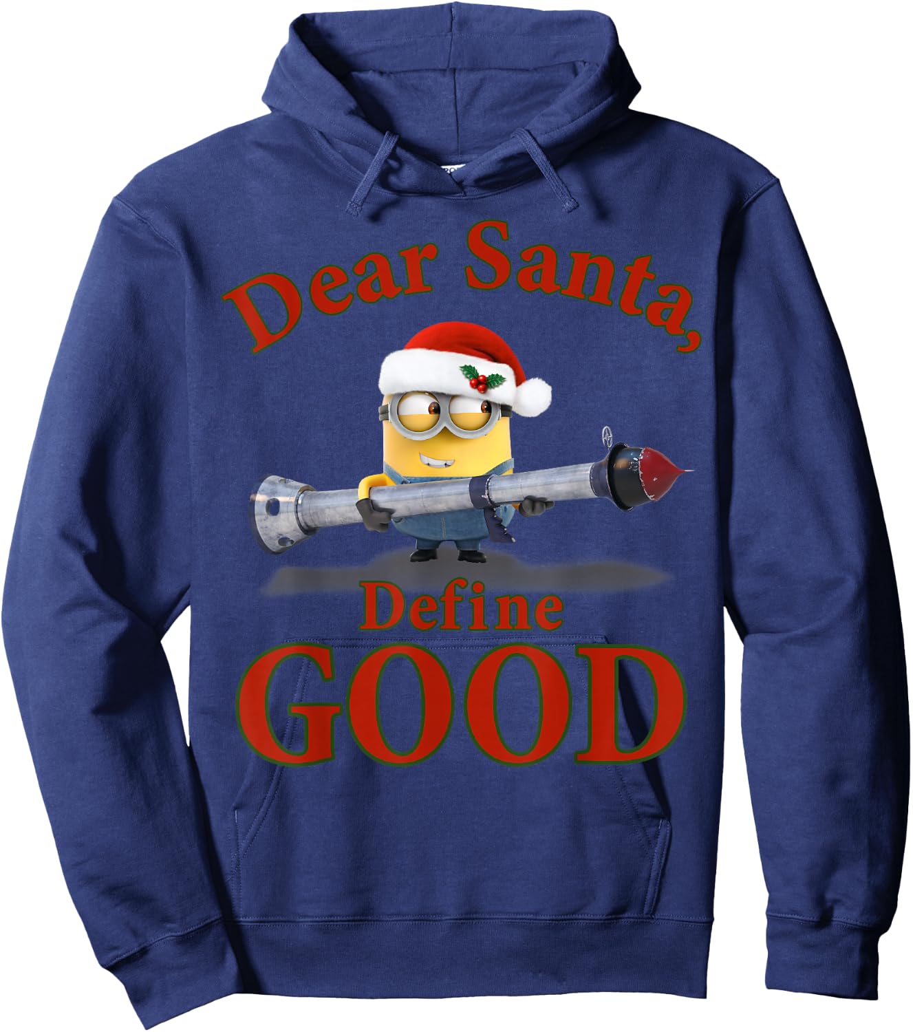 Despicable Me Minions Dear Santa Define Good Portrait Hoodie - Hoodie | Navy