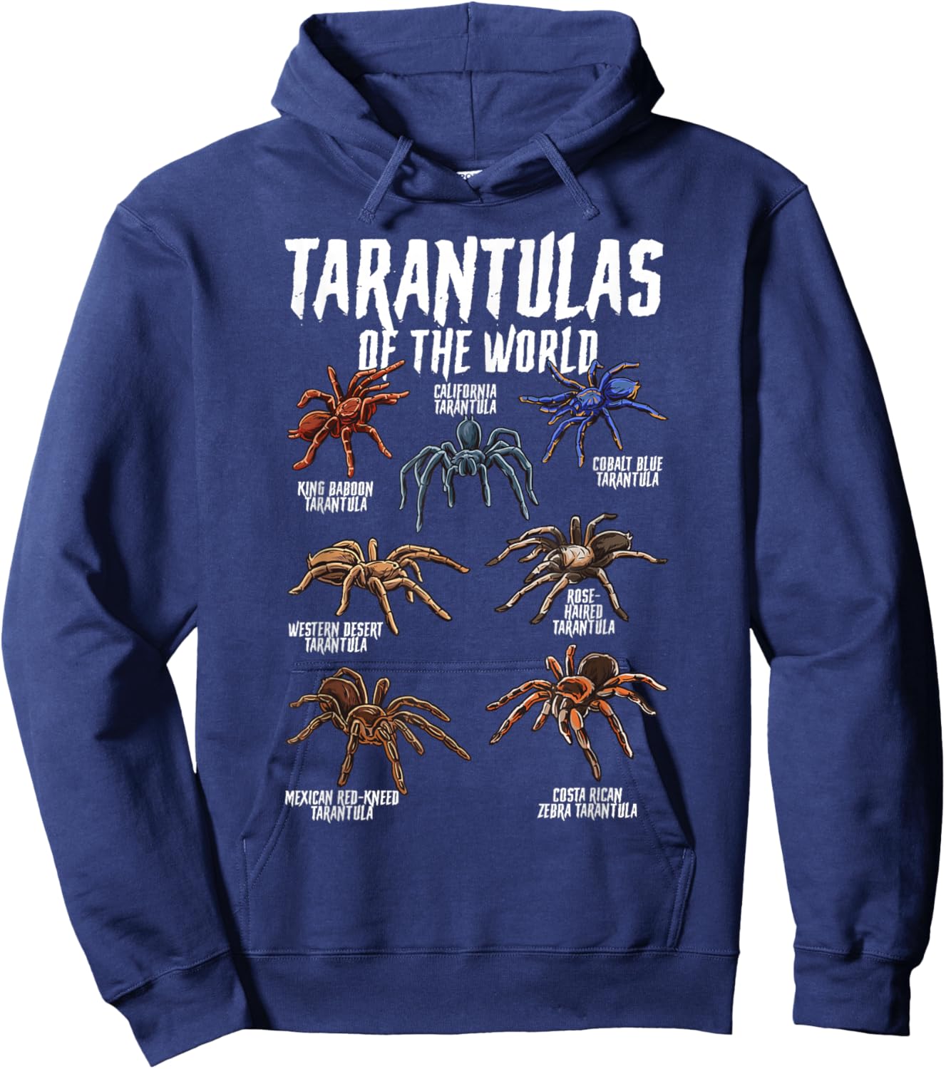 Tarantulas Animals of the World Spider Science Arachnologist Hoodie - Hoodie | Navy