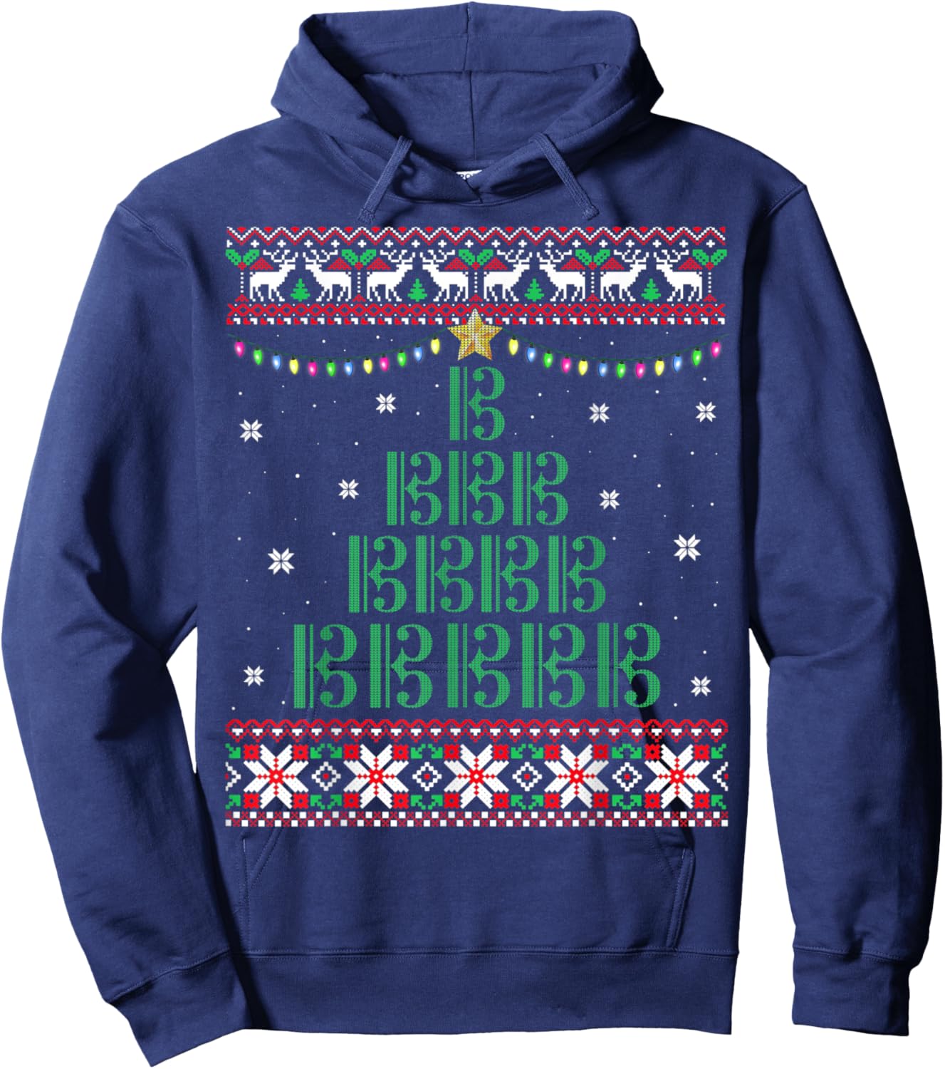 Ugly Christmas Sweater for Viola Players Hoodie - Hoodie | Navy
