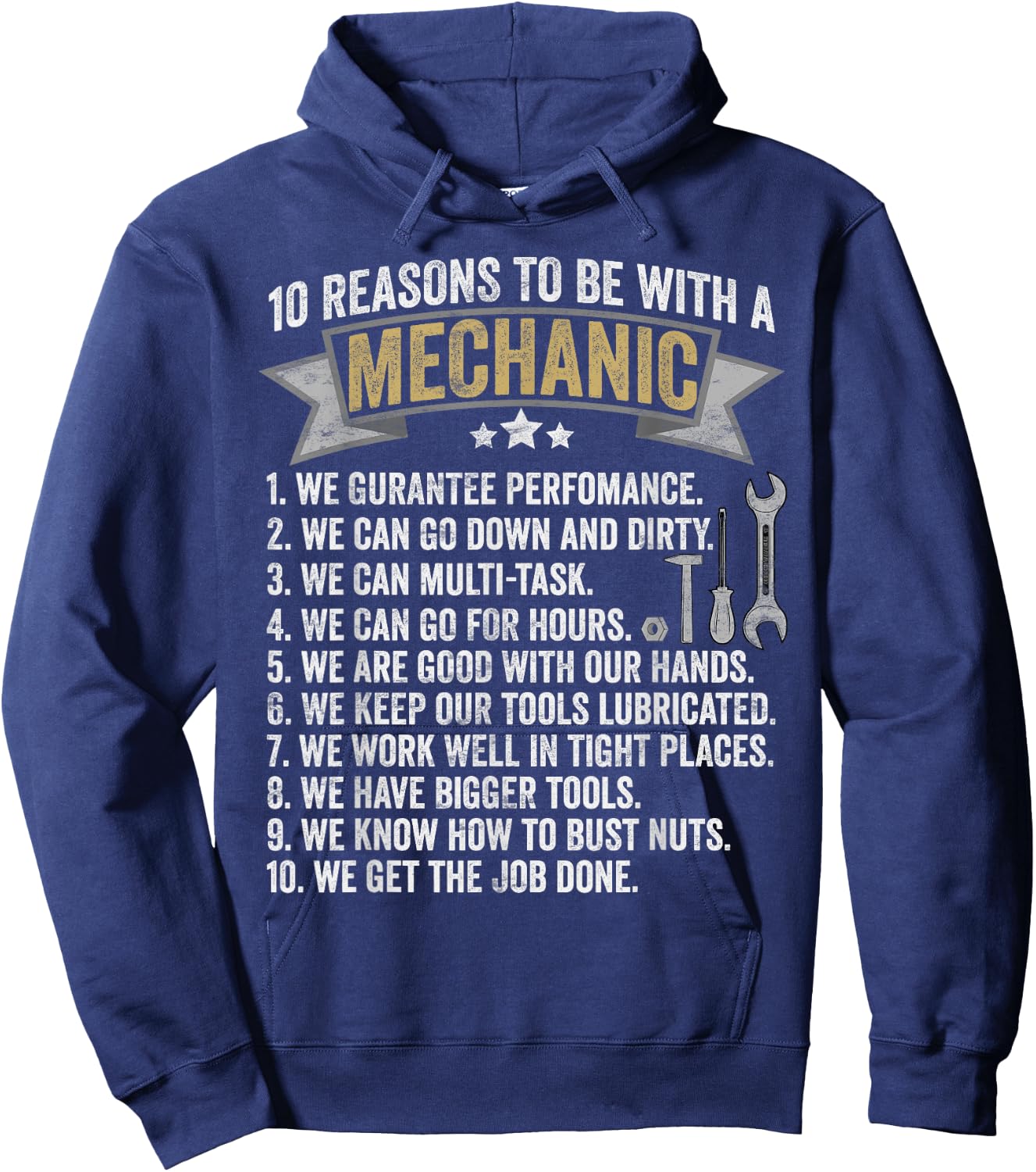 10 Reasons to Be with a Mechanic - Funny Mechanic Hoodie - Hoodie | Navy