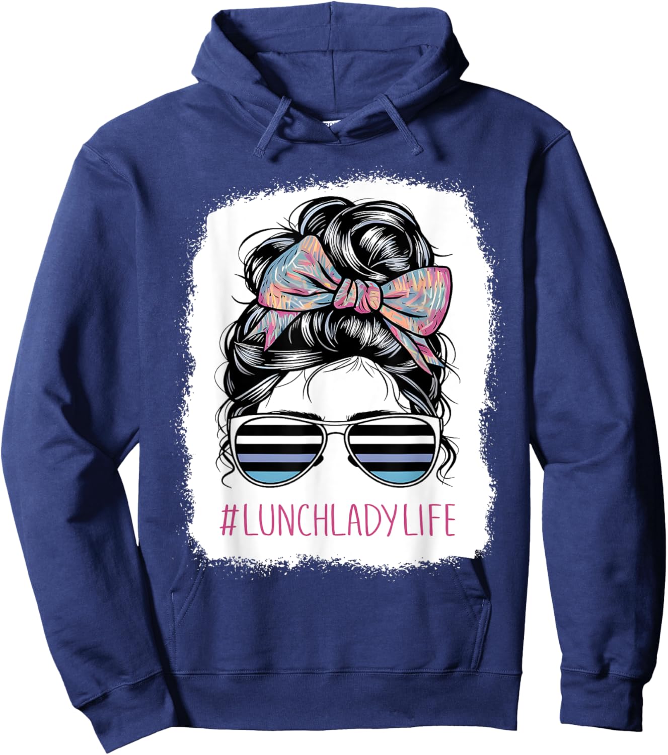 Bun Lunch Lady Life School Hoodie - Hoodie | Navy