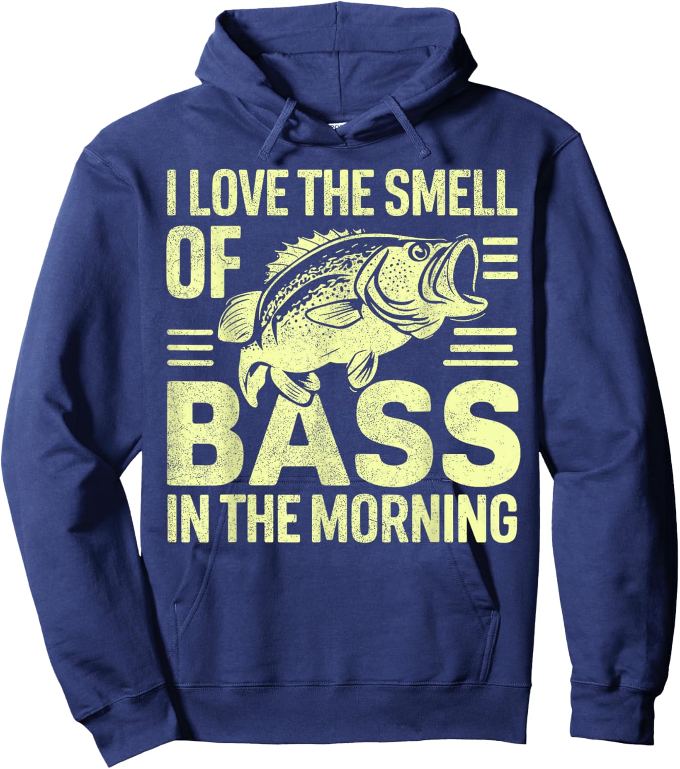 I love the Smell of Bass in the Morning Bass Fishing Hoodie - Hoodie | Navy