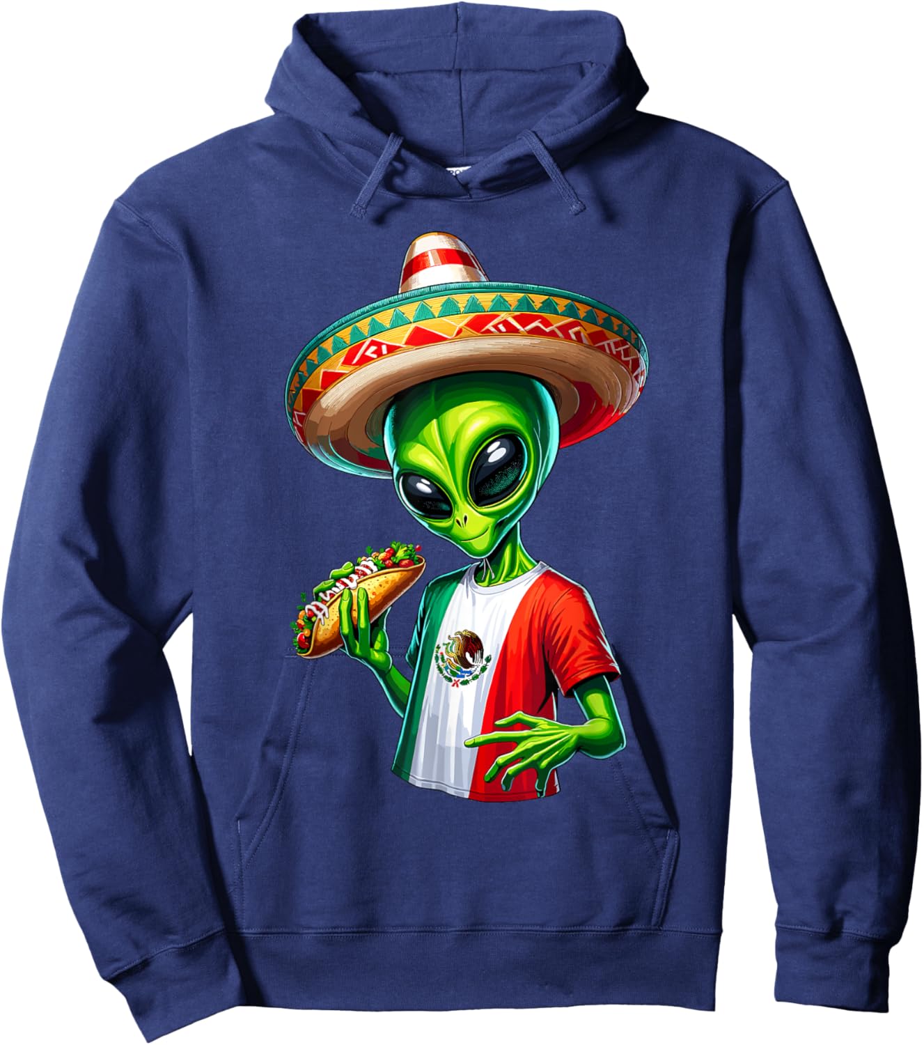 Alien Enchilada Cinco De Mayo Mexico Sombrero Enchiladas Hoodie - Hoodie | Navy