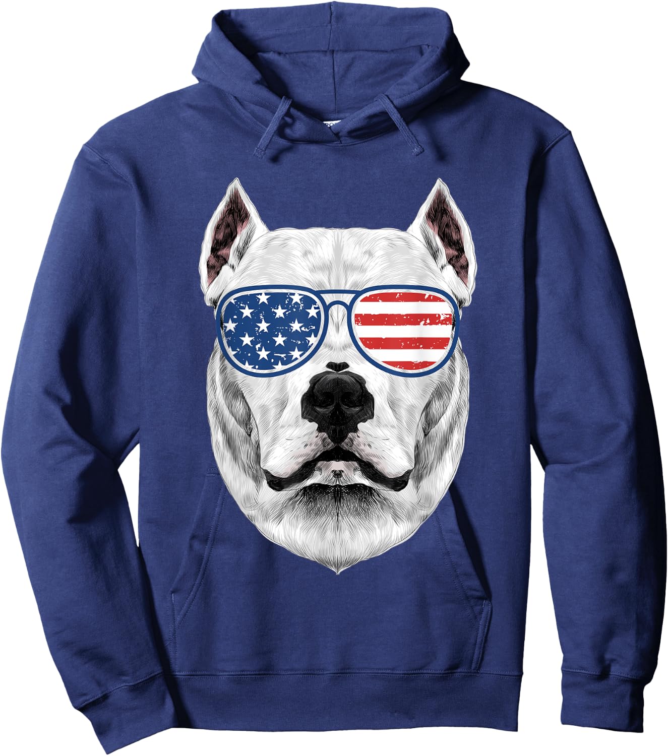 Dogo Argentino Shirt Men Women Kids American Flag Dog Hoodie - Hoodie | Navy