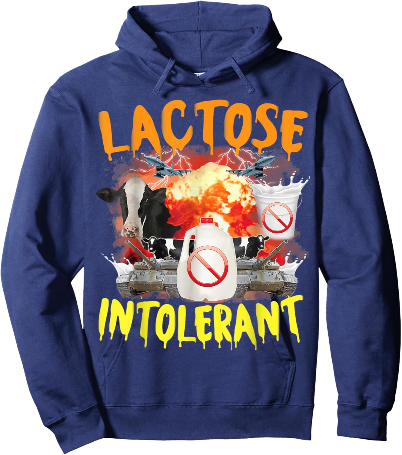 Lactose Intolerant Funny Sarcasm Oddly Specific Meme Hoodie - Hoodie | Navy