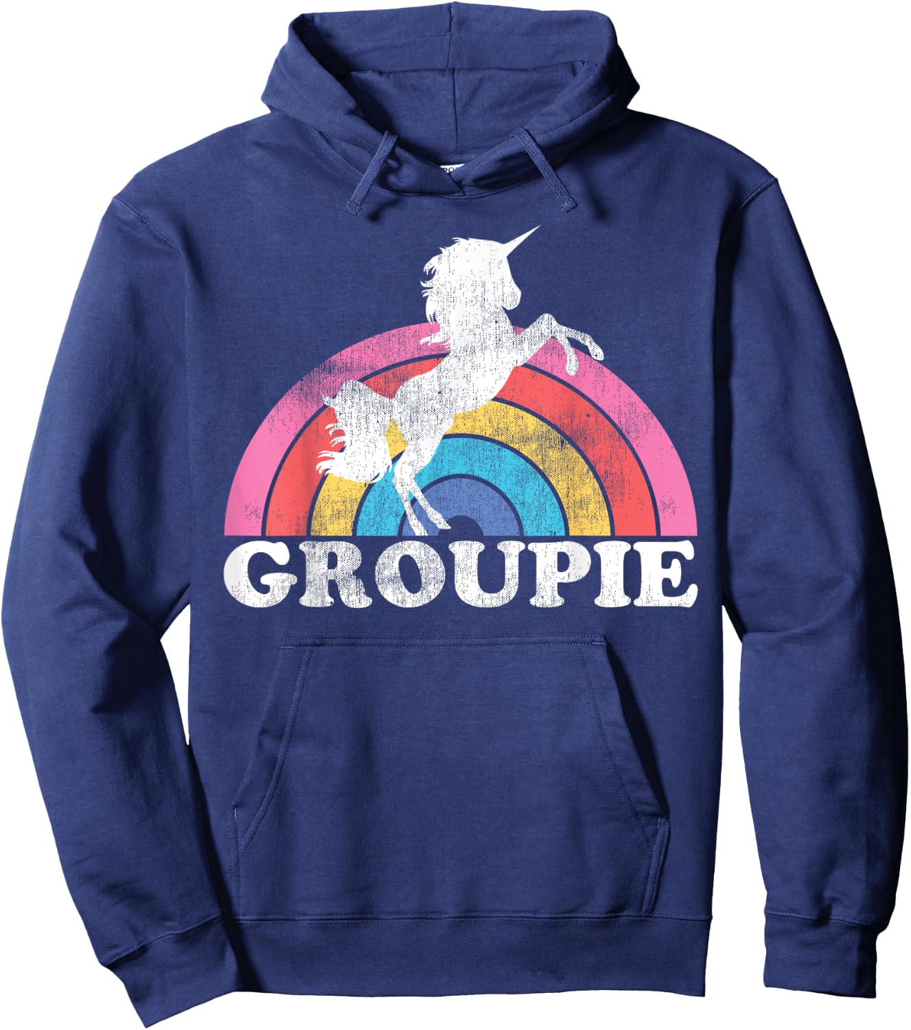 Funny Rainbow Unicorn Concert Rock N Roll Lover Groupie Gift Hoodie - Hoodie | Navy