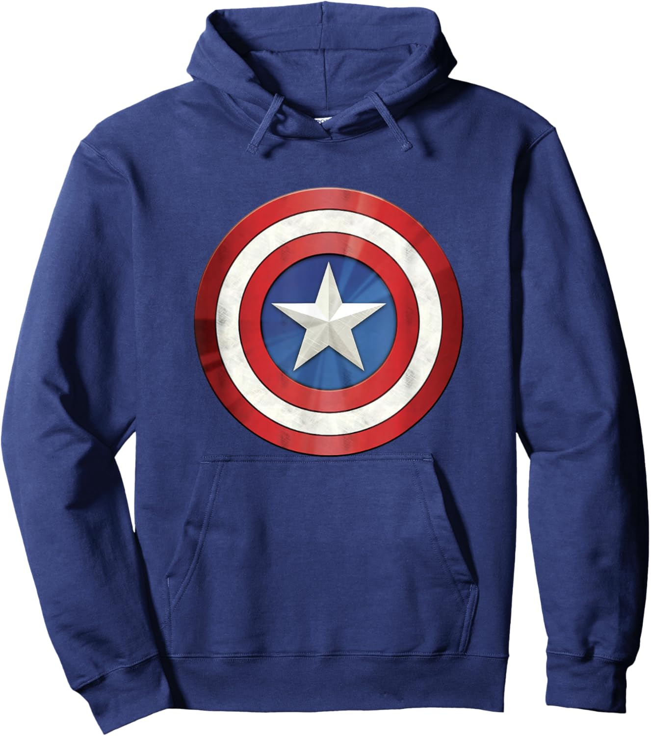 Marvel Comics Classic Distressed Captain America Shield Hoodie - Hoodie | Navy