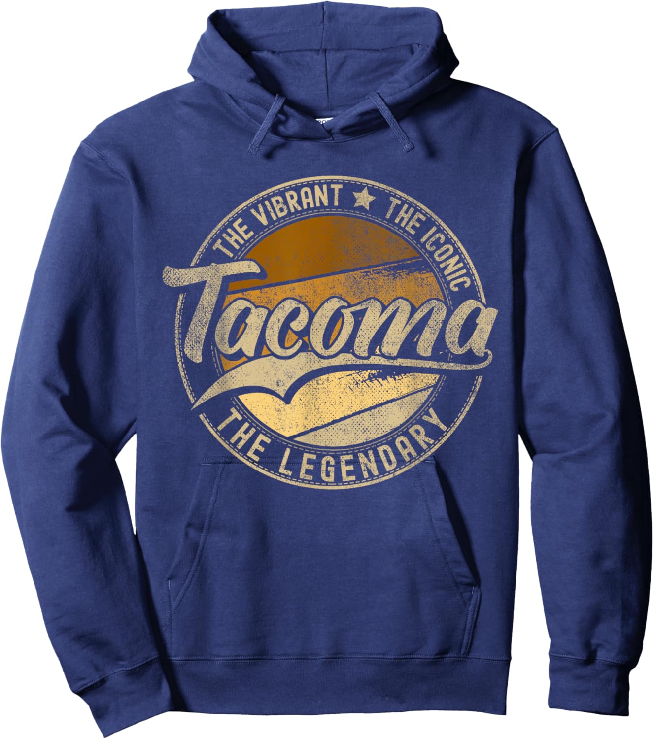 Tacoma WA | Washington | Vintage Distressed Hoodie - Hoodie | Navy