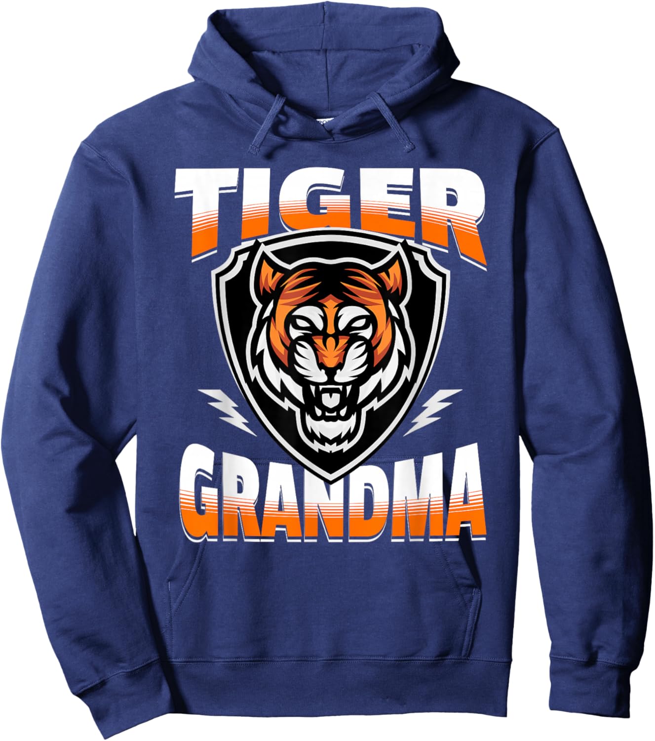 Tiger Grandma Game Day Print with Tigers Mascot Hoodie - Hoodie | Navy