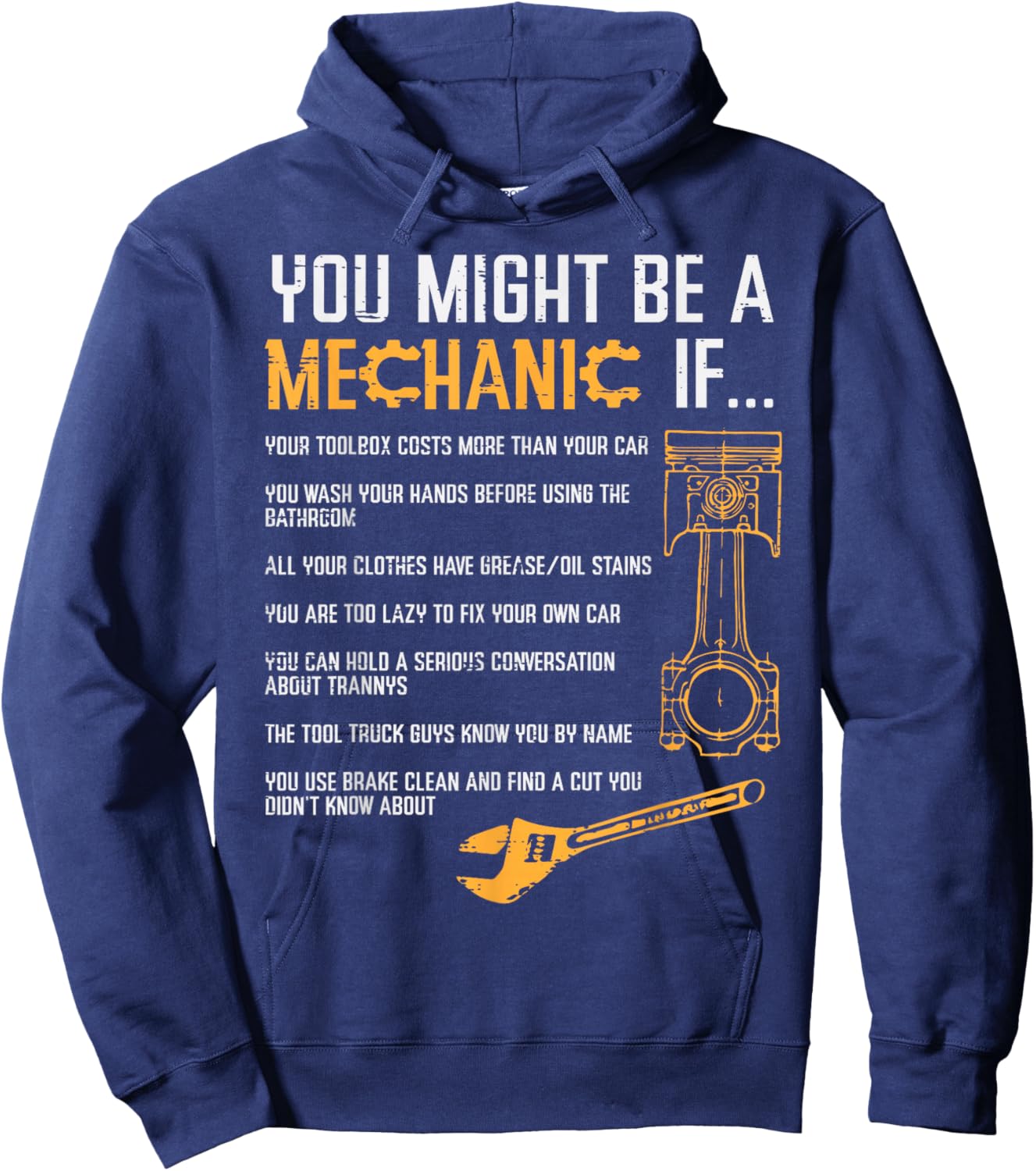 You Might Be A Mechanic If Funny Car Auto Engine Garage Men Hoodie - Hoodie | Navy