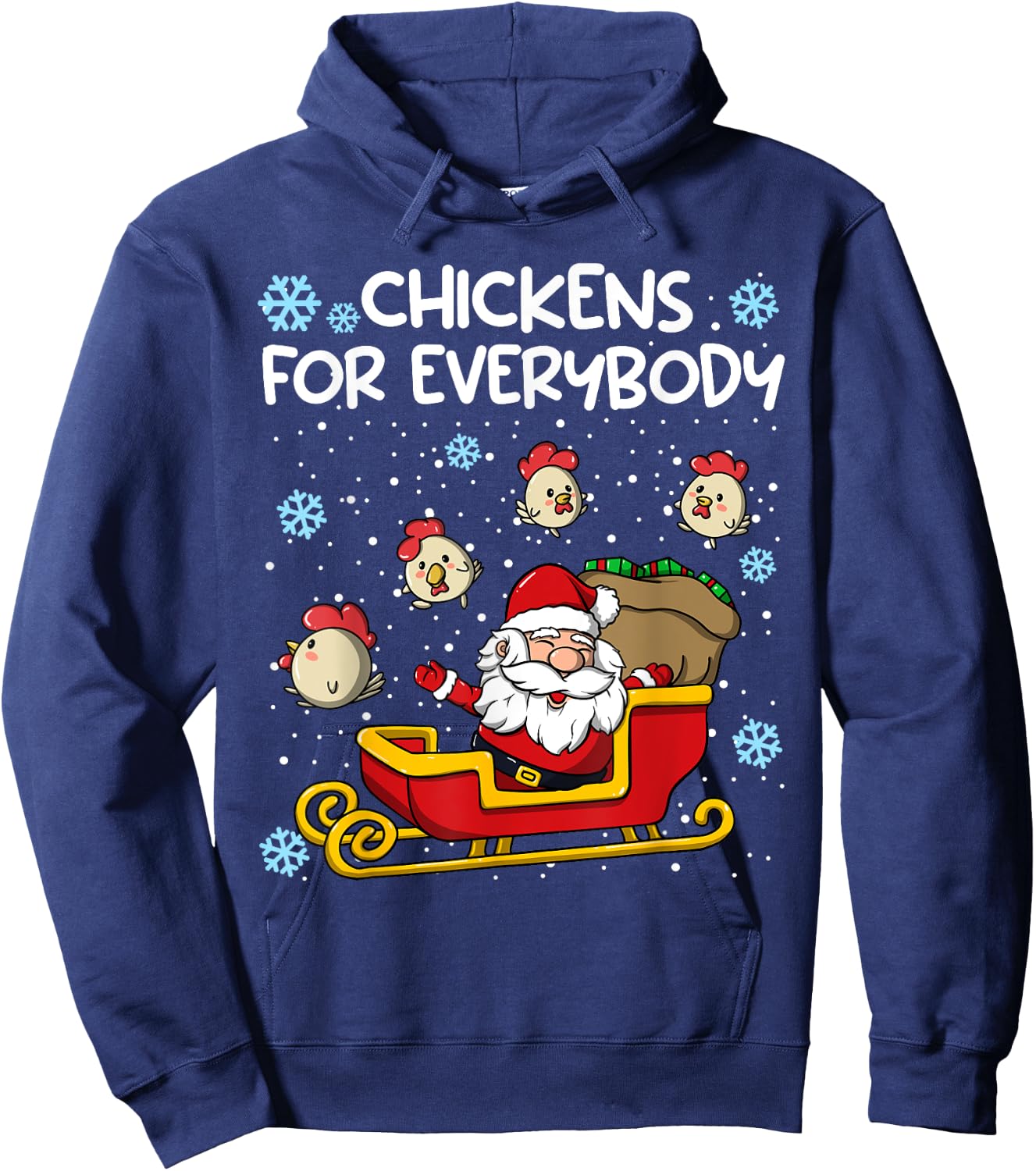 Chickens for Everybody Christmas Chicken Women Hoodie - Hoodie | Navy
