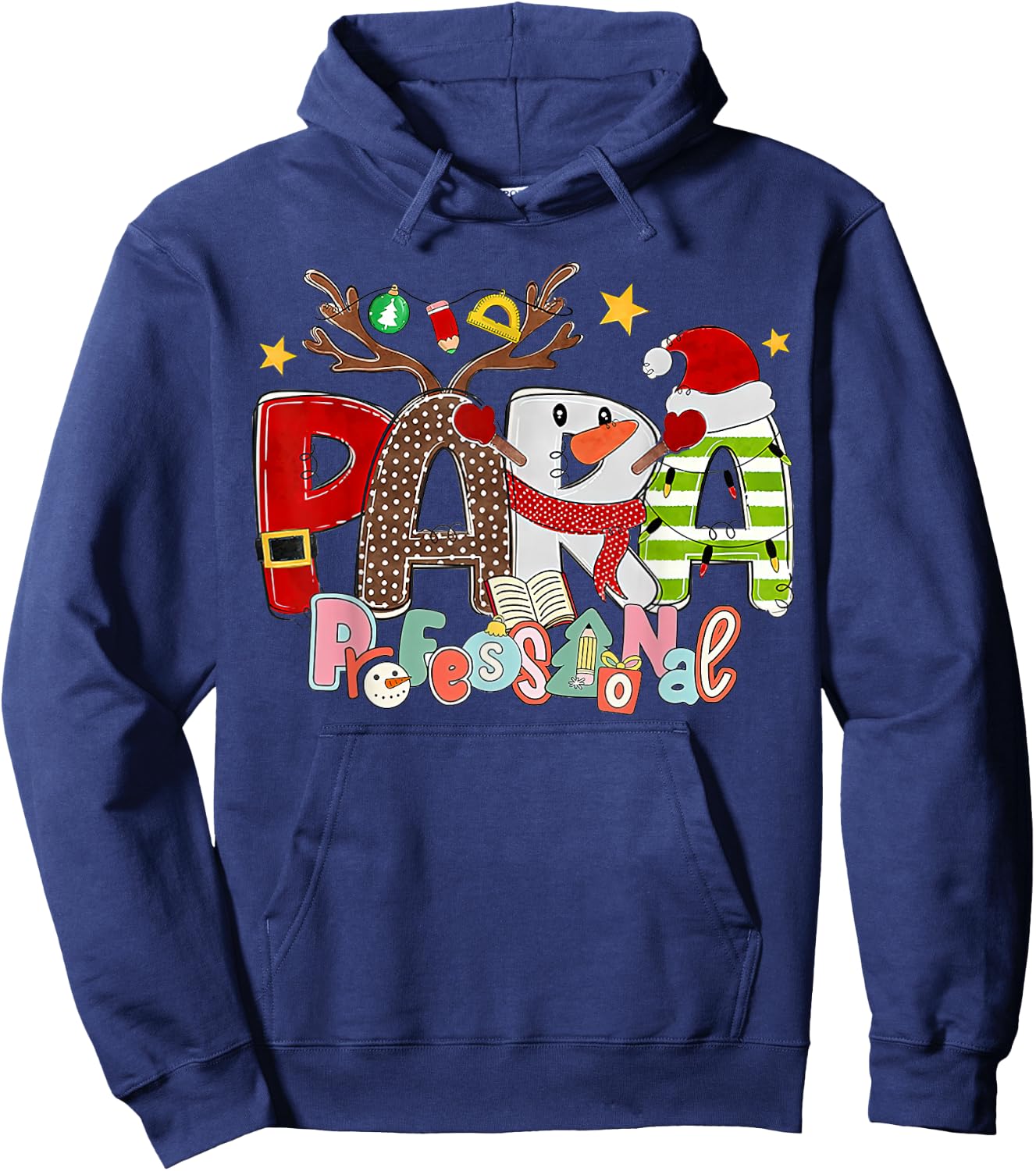 Paraprofessional, Para Squad, Christmas Para Teacher Aide Hoodie - Hoodie | Navy