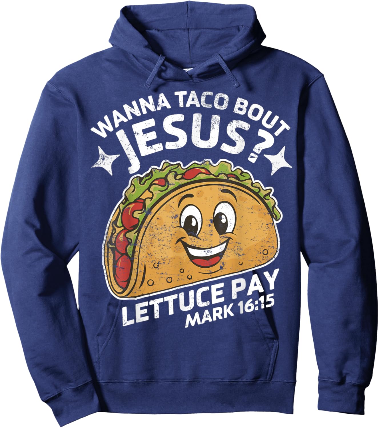 Retro Wanna Taco Bout Jesus Cinco de Mayo Funny Christian Hoodie - Hoodie | Navy