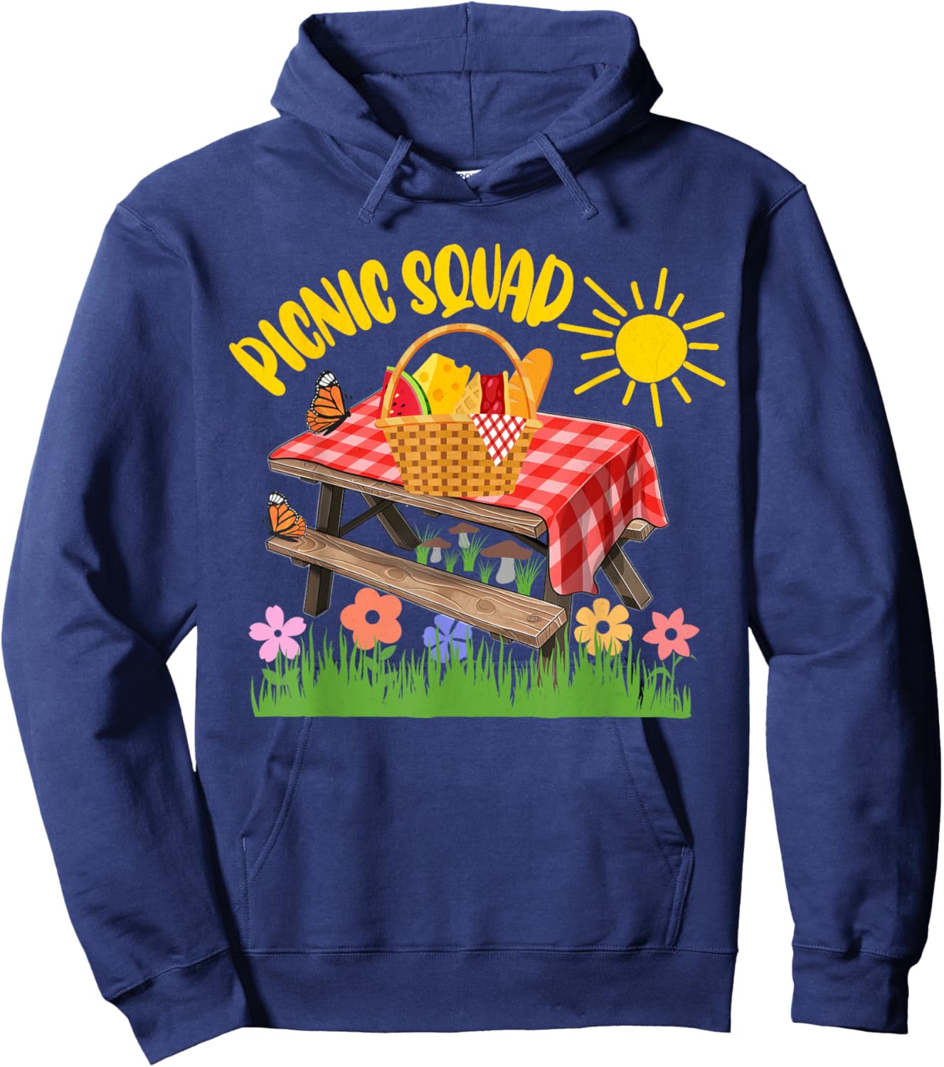 Picnic Squad, Picnic Table, Picnic Birthday Party Summer Men Women Girls Kids Hoodie - Hoodie | Navy