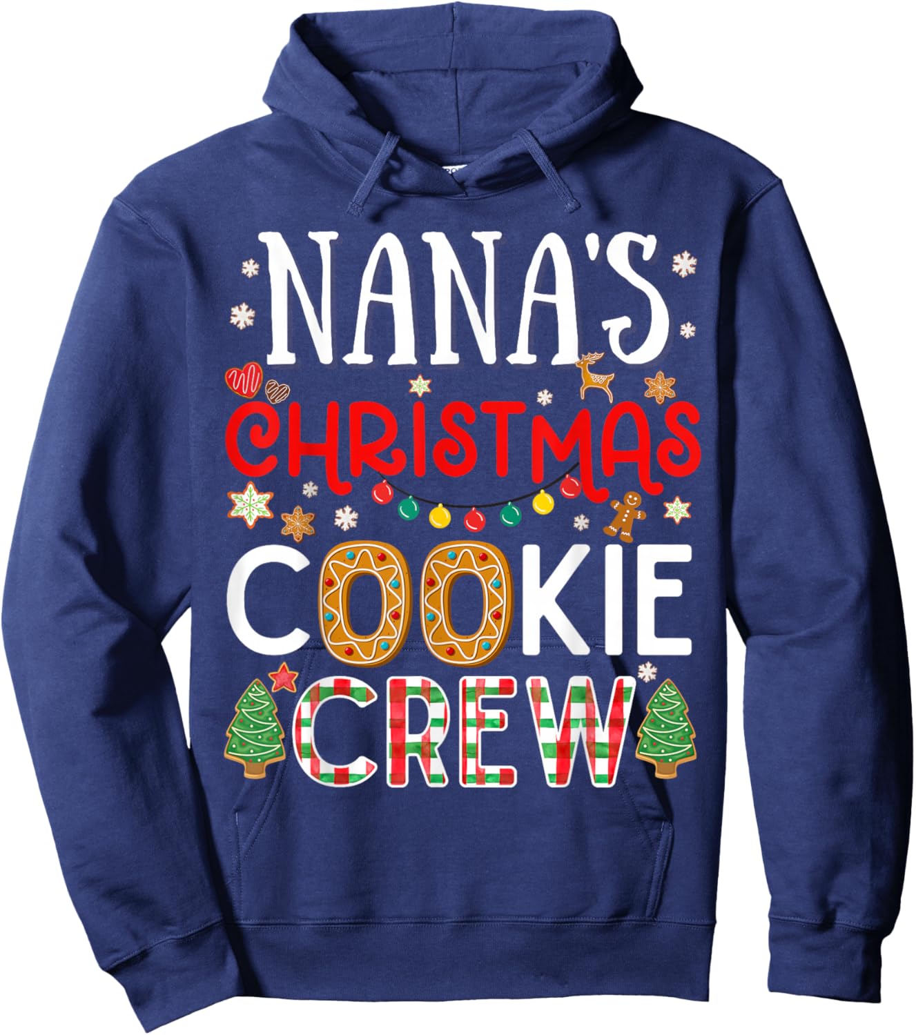 Nana's Christmas Cookie Crew Funny Family Baking Party Cute Hoodie - Hoodie | Navy