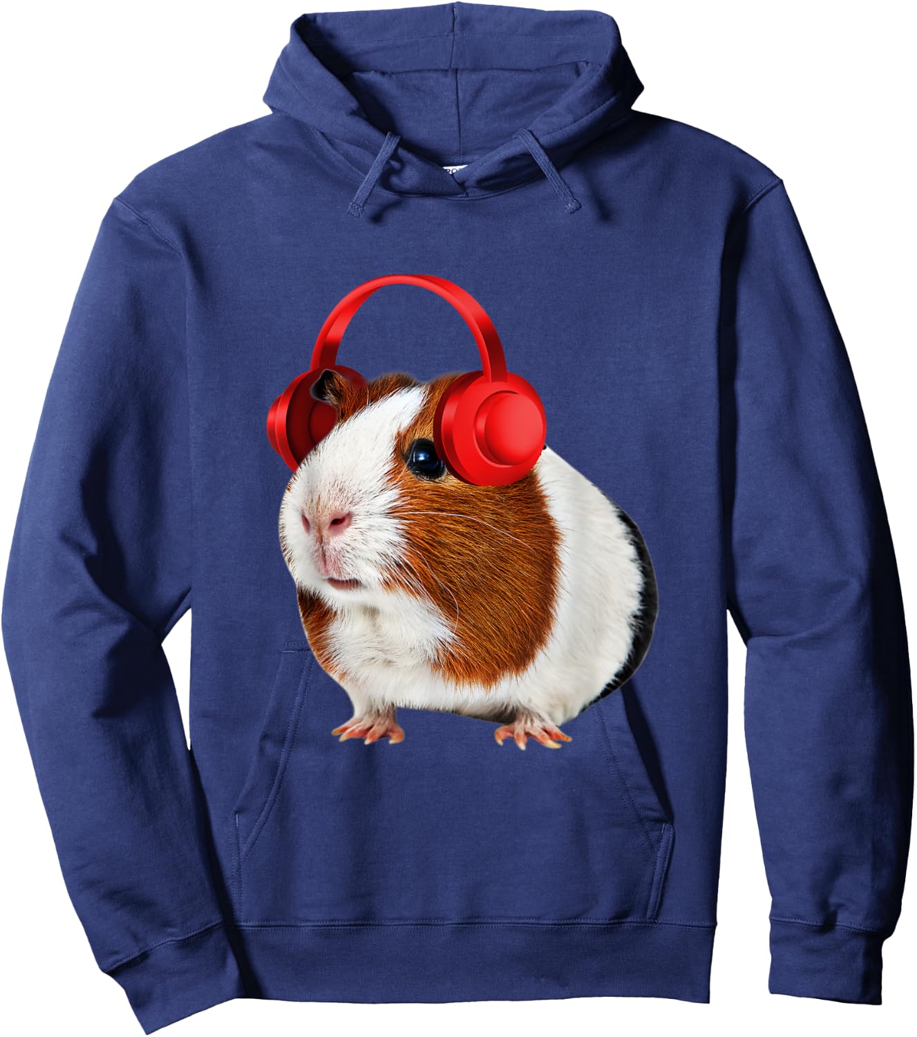 Guinea Pig With Headphones On Hoodie - Hoodie | Navy