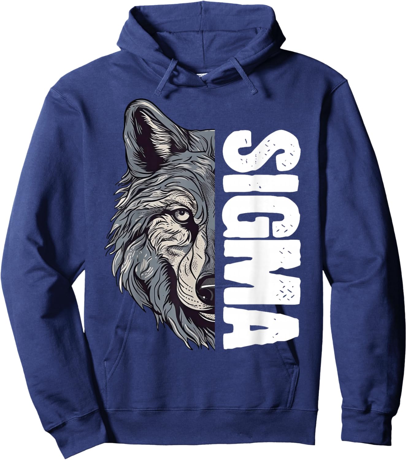 Sigma Male Lone Individualist Wolf Hoodie - Hoodie | Navy