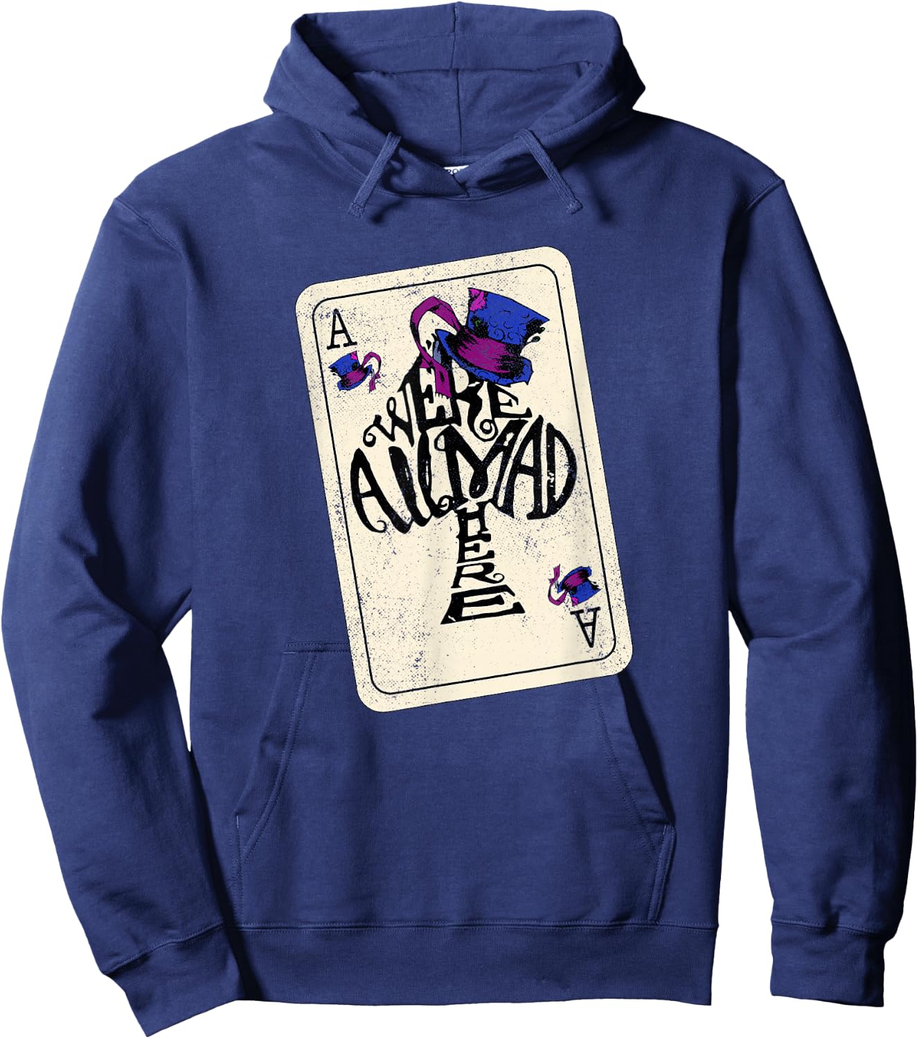 Mad Hatter We're All Mad Here Ace of Spades Hoodie - Hoodie | Navy