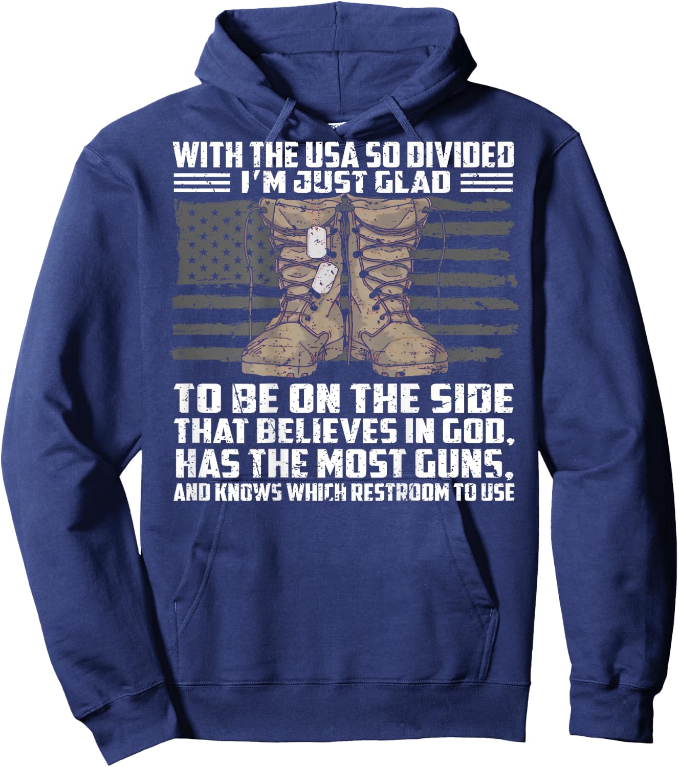 With The USA So Divided I'm Just Glad To Be On (on back) Hoodie - Hoodie | Navy