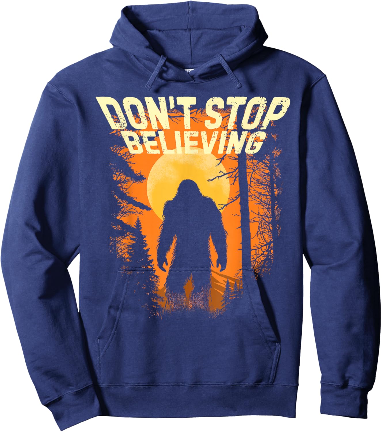 Cryptid Bigfoot Don't Stop Believing Sasquatch Cryptidcore Hoodie - Hoodie | Navy