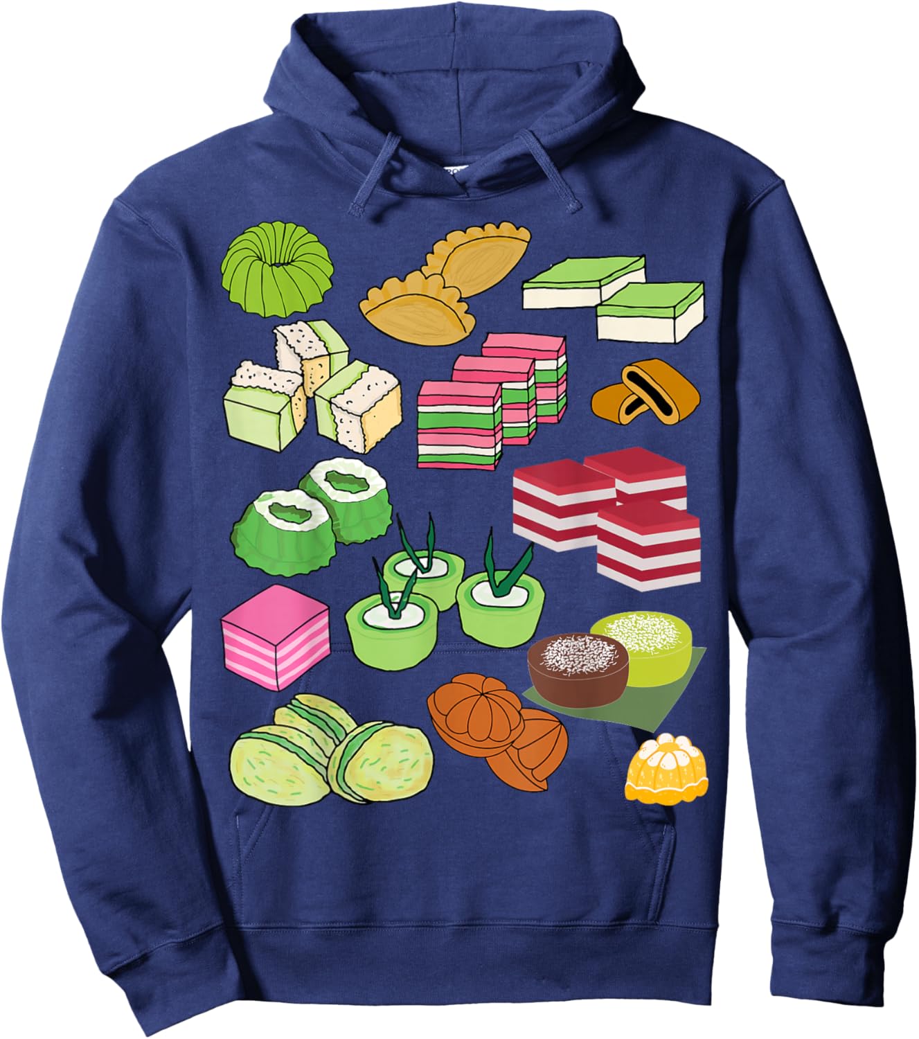 Kuih Malaysian Kue Cuisine Lover Foodie Gift Asian Cuisine Hoodie - Hoodie | Navy