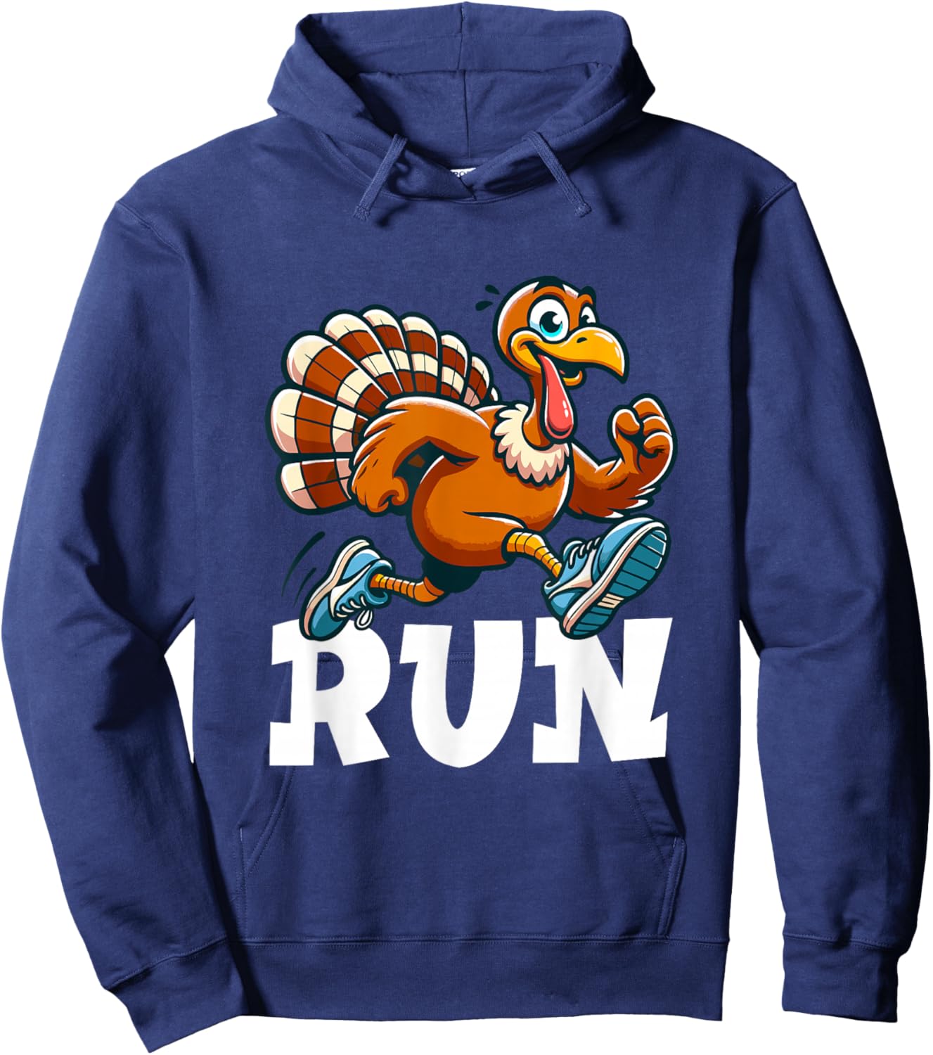 Run Funny Thanksgiving Running 5k Race Turkey Trot Hoodie - Hoodie | Navy
