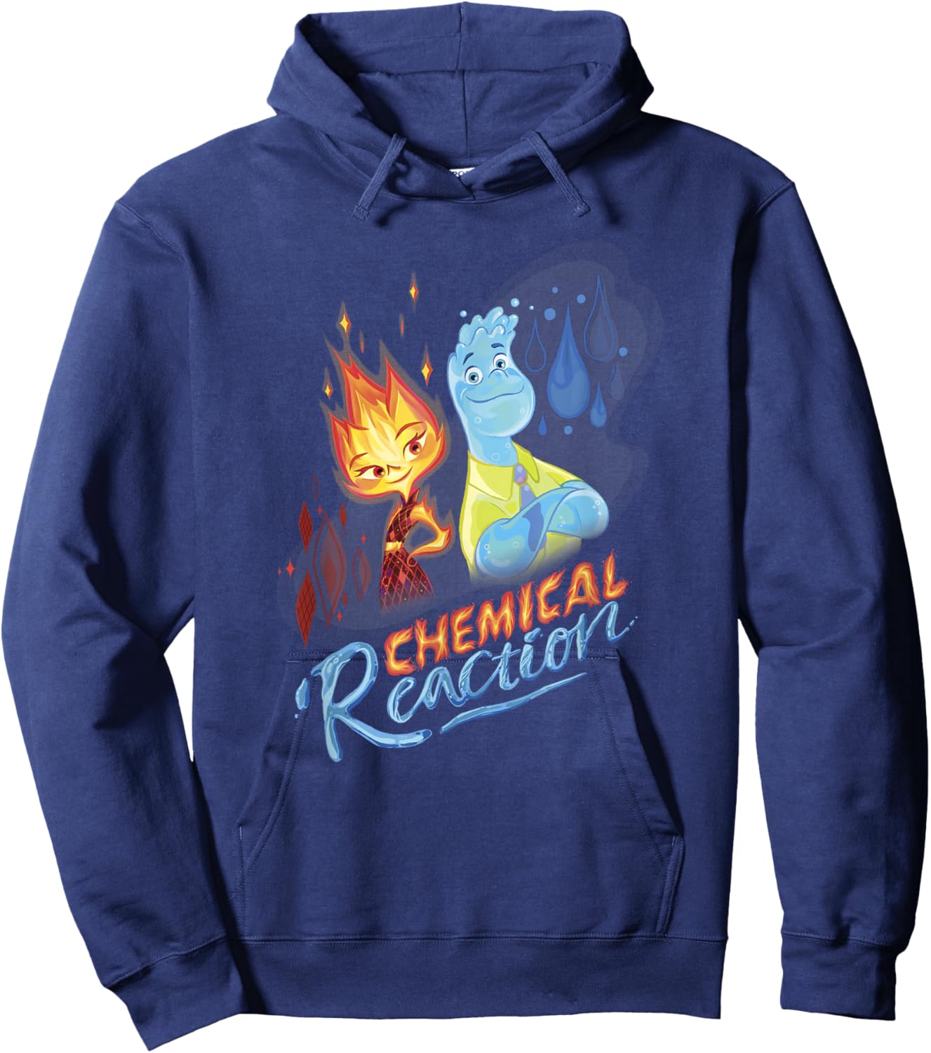 Disney Pixar Elemental Chemical Reaction Ember & Wade Shot Hoodie - Hoodie | Navy