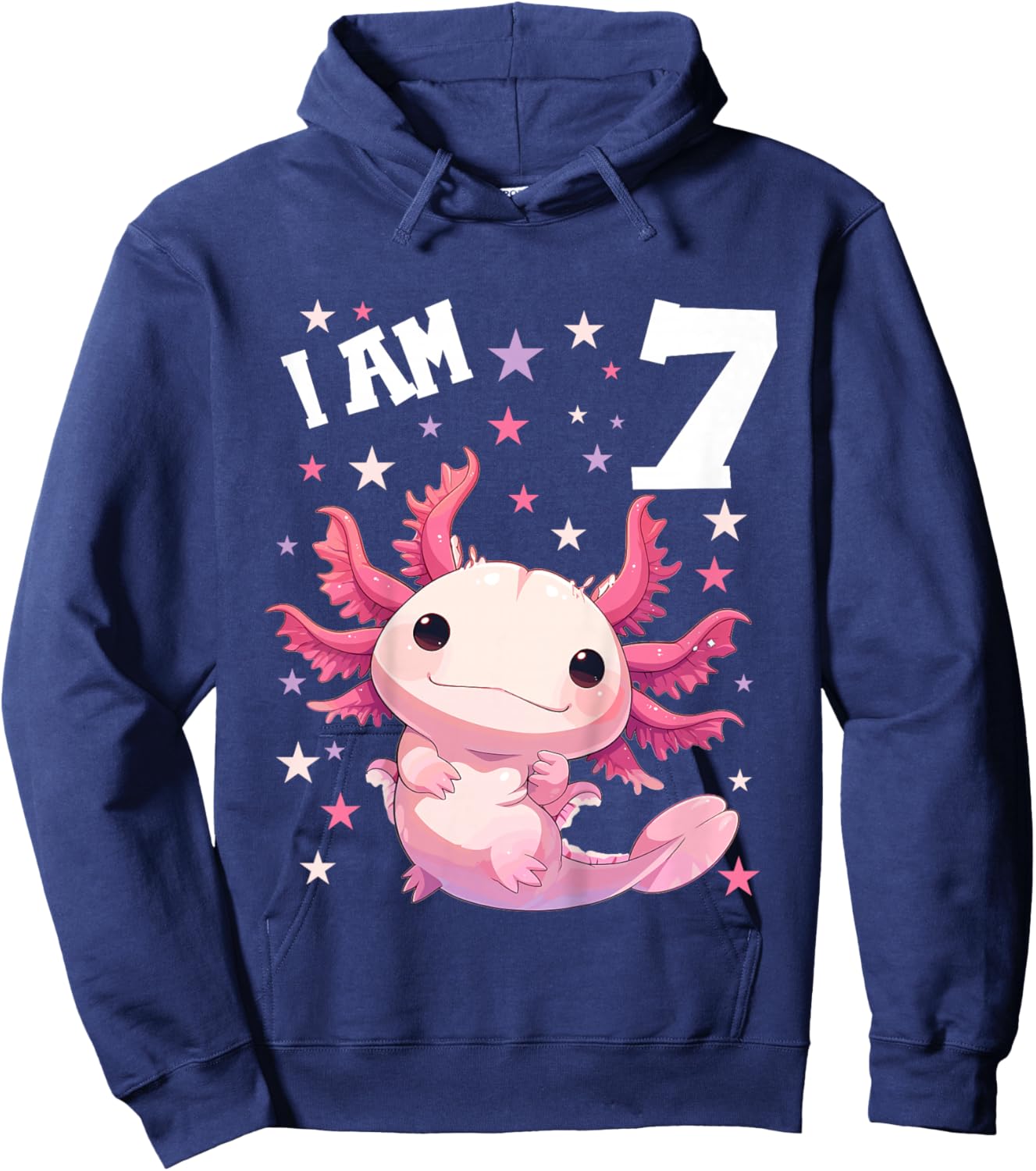 Kinder 7 Jahre alt Axolotl 7. Geburtstag Hoodie - Hoodie | Navy