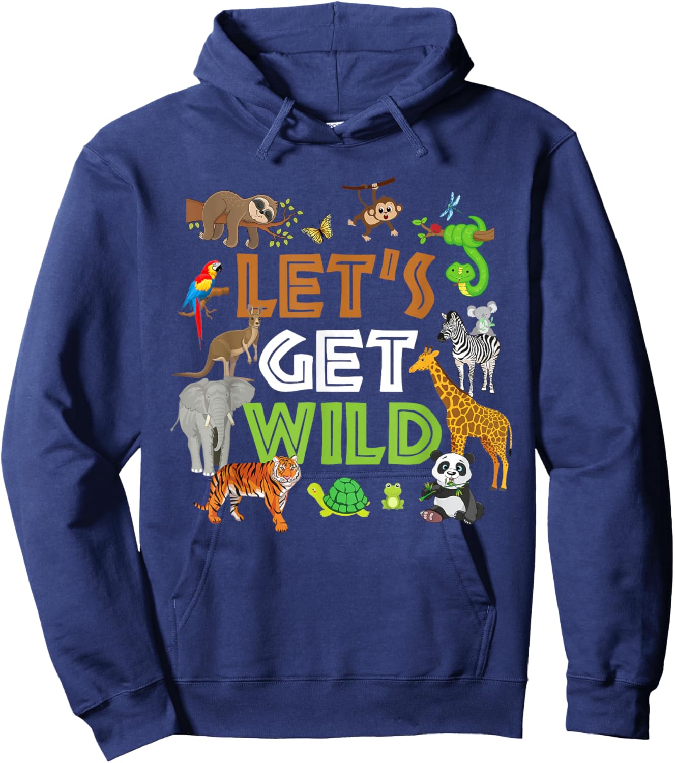 Let's Get Wild Zoo Animals Safari Party A Day At The Zoo Hoodie - Hoodie | Navy