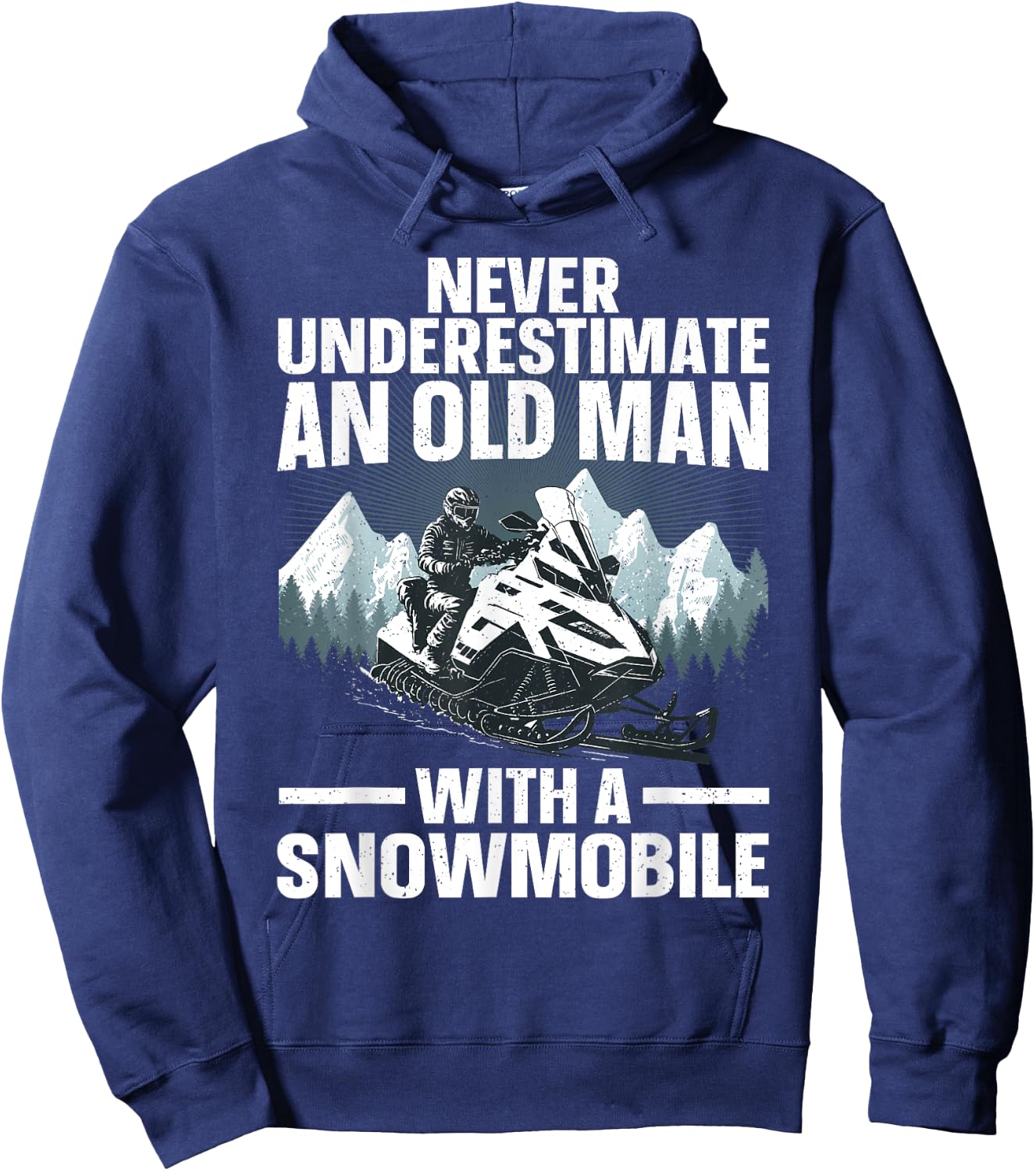 Snowmobile Art Grandpa Snowmobiling Snowmobile Lover Hoodie - Hoodie | Navy