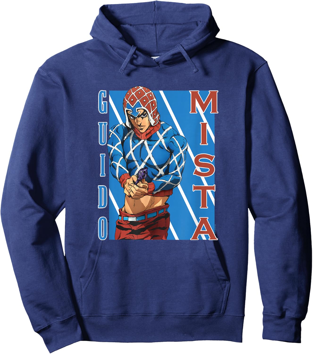 JoJo Part 5 Golden Wind Guido Mista Six Bullets Pose Anime Hoodie - Hoodie | Navy